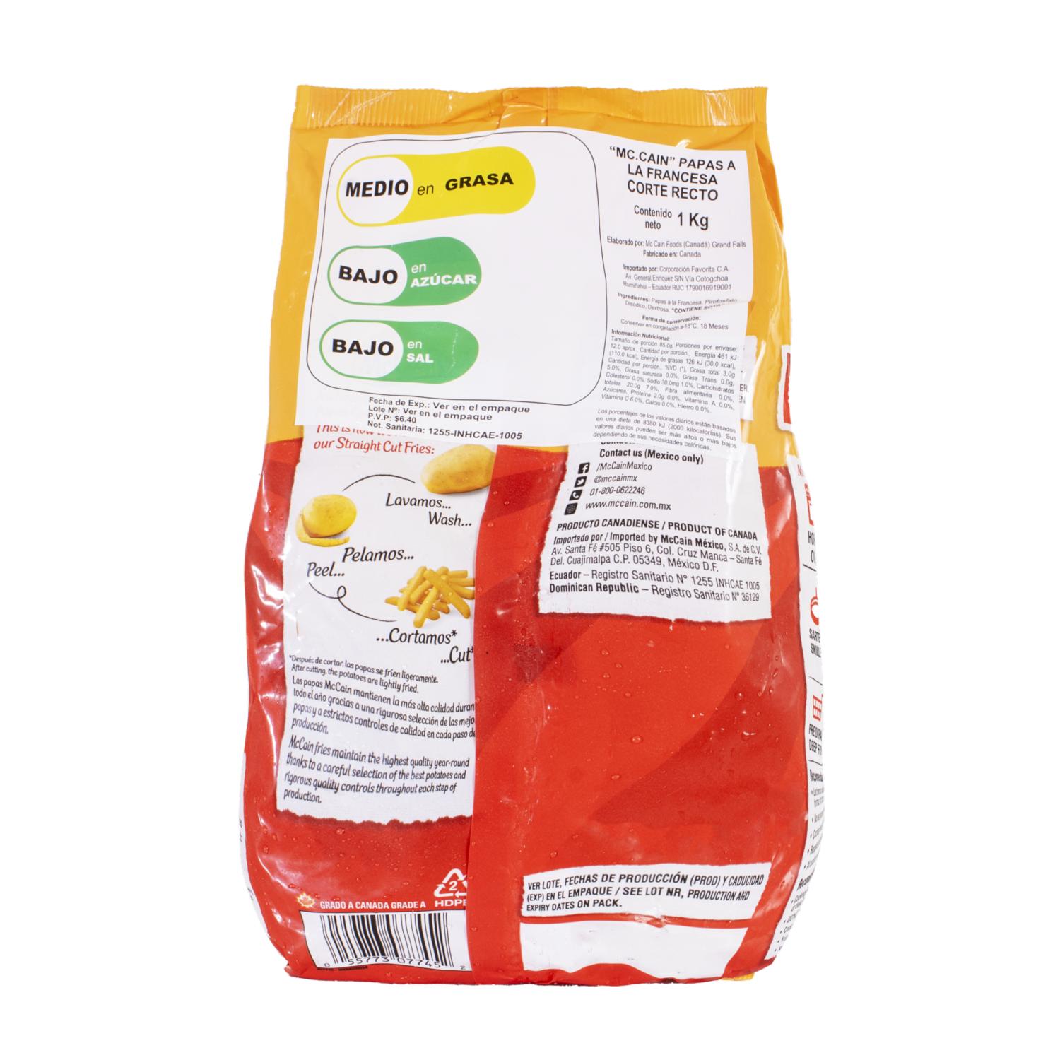 Papas Corte Recto MCCAIN 1000 g