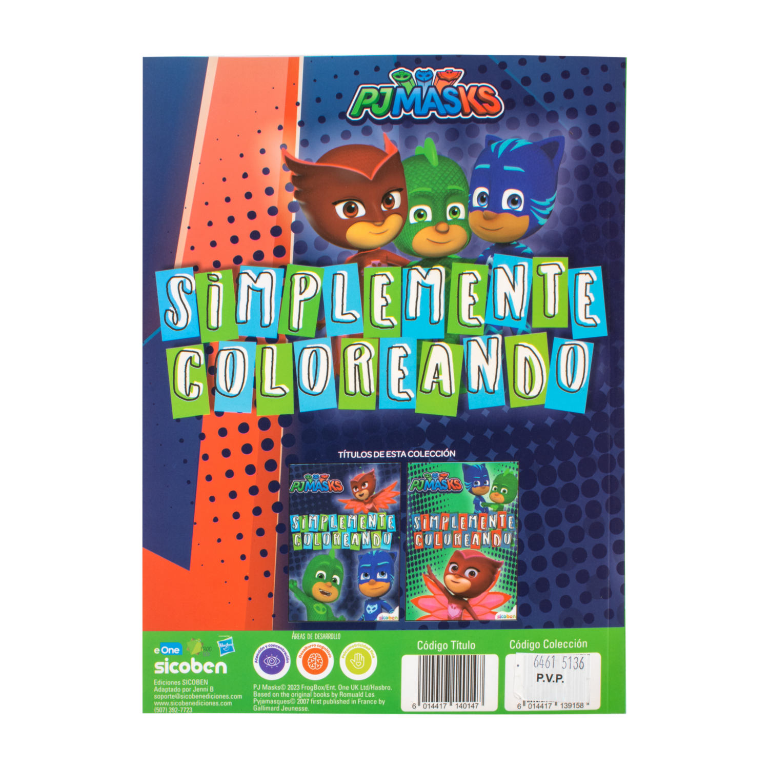 Libro Infantil PJ Mask Simplemente Coloreando Azul SICOBEN Unidad