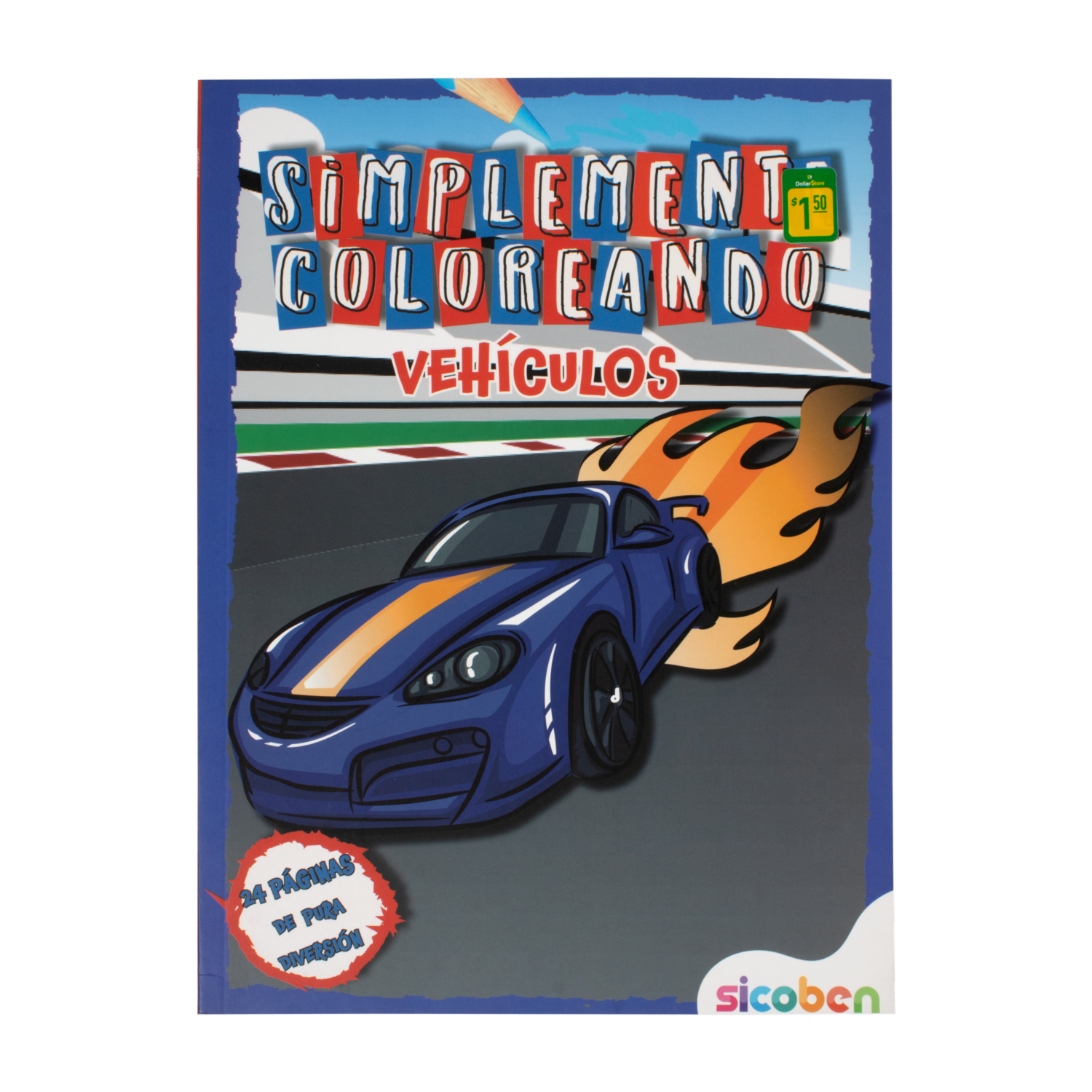 Libro Infantil Simplemente Coloreando Vehiculos SICOBEN 24 Páginas