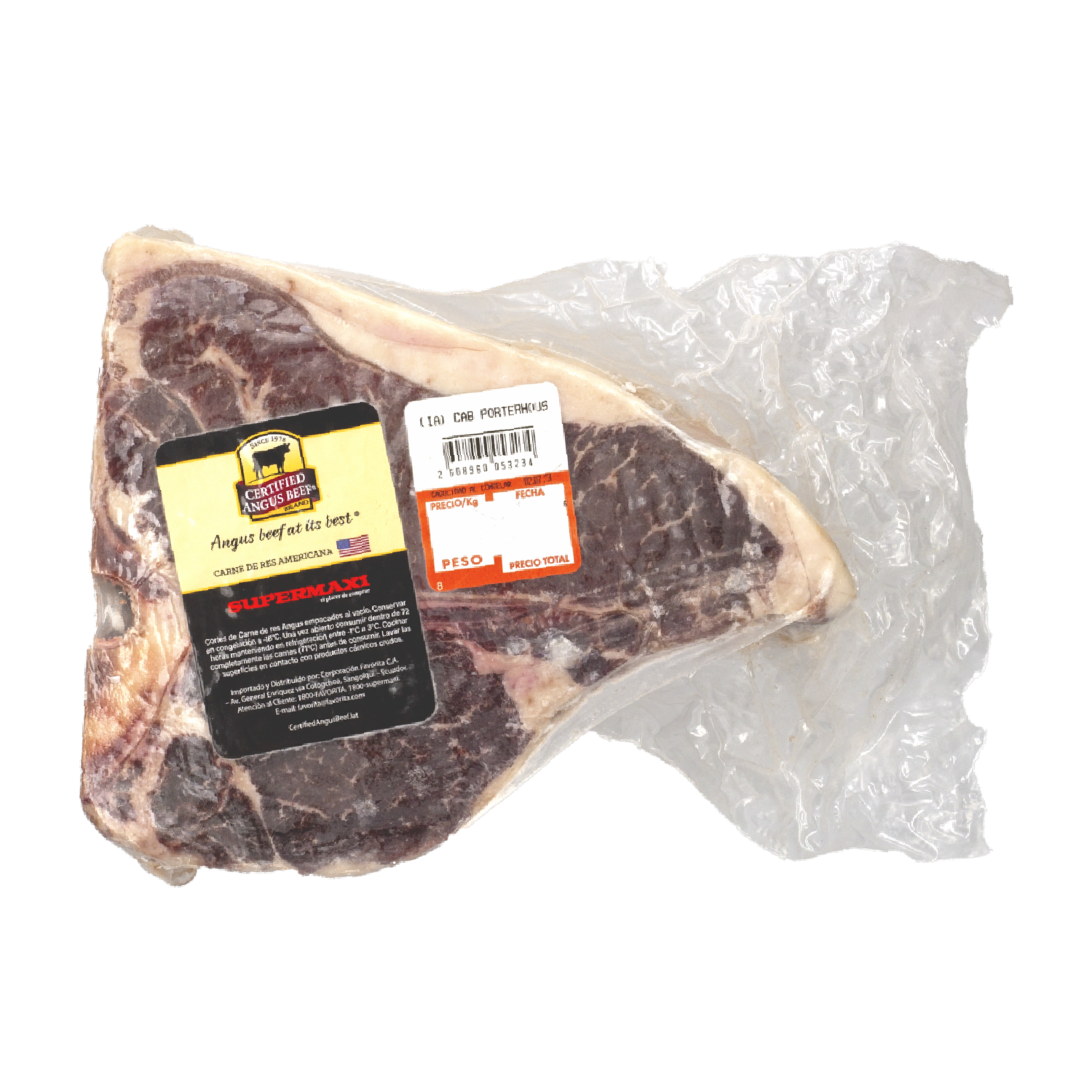 Porterhouse Corte De Res CERTIFIED ANGUS BEEF USA Al Peso