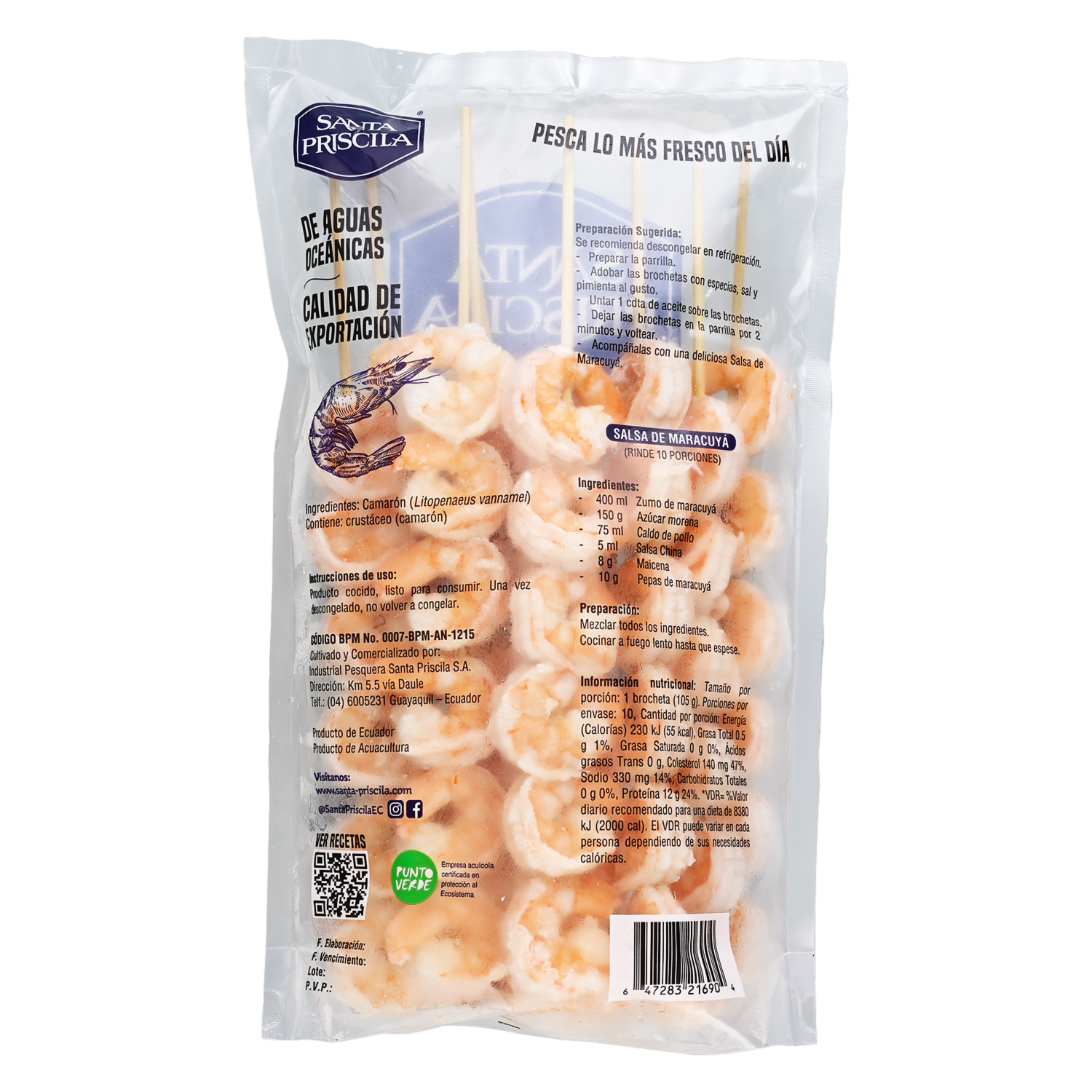 Brochetas De Camaron SANTA PRISCILA 1000 G