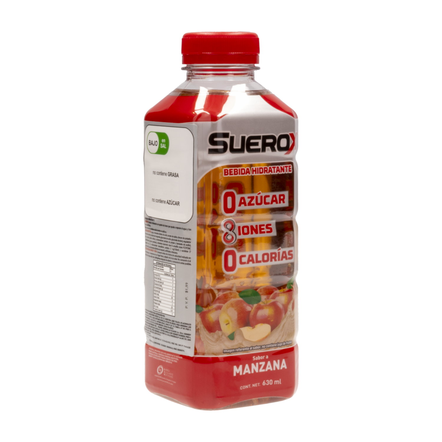 Bebida Hidratante Sabor A Manzana 0 Azúcar 0 Calorías SUEROX 630 Ml