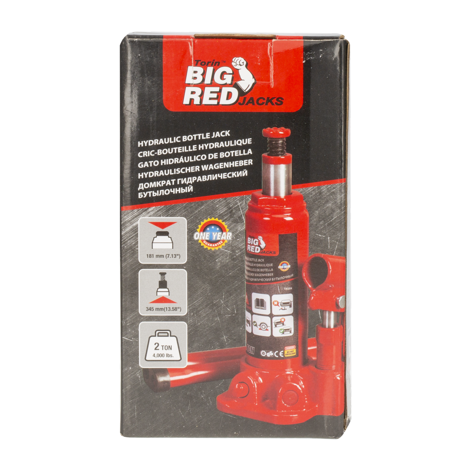 Gata Hidráulica Tipo Botella Para Vehículo BIG RED 2 Toneladas