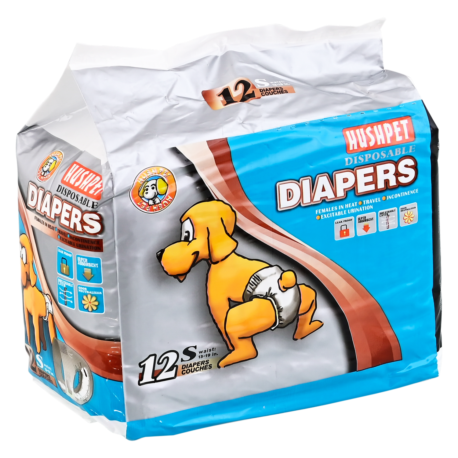 Pañal De Mascotas Básico HUSHPET X 12 Uds