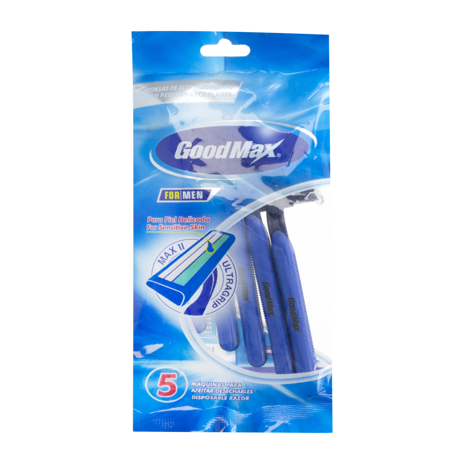 Afeitadora Desechable Max 2 Ultragrip GOODMAX X 5 Uds