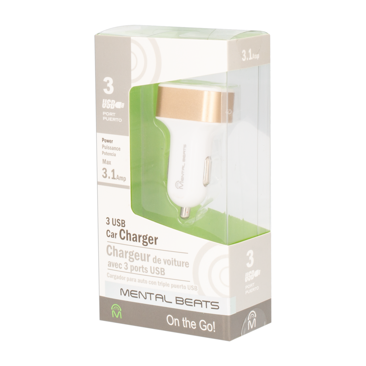 Cargador Para Auto 3 Puertos CJ GLOBAL 3.1 Amp