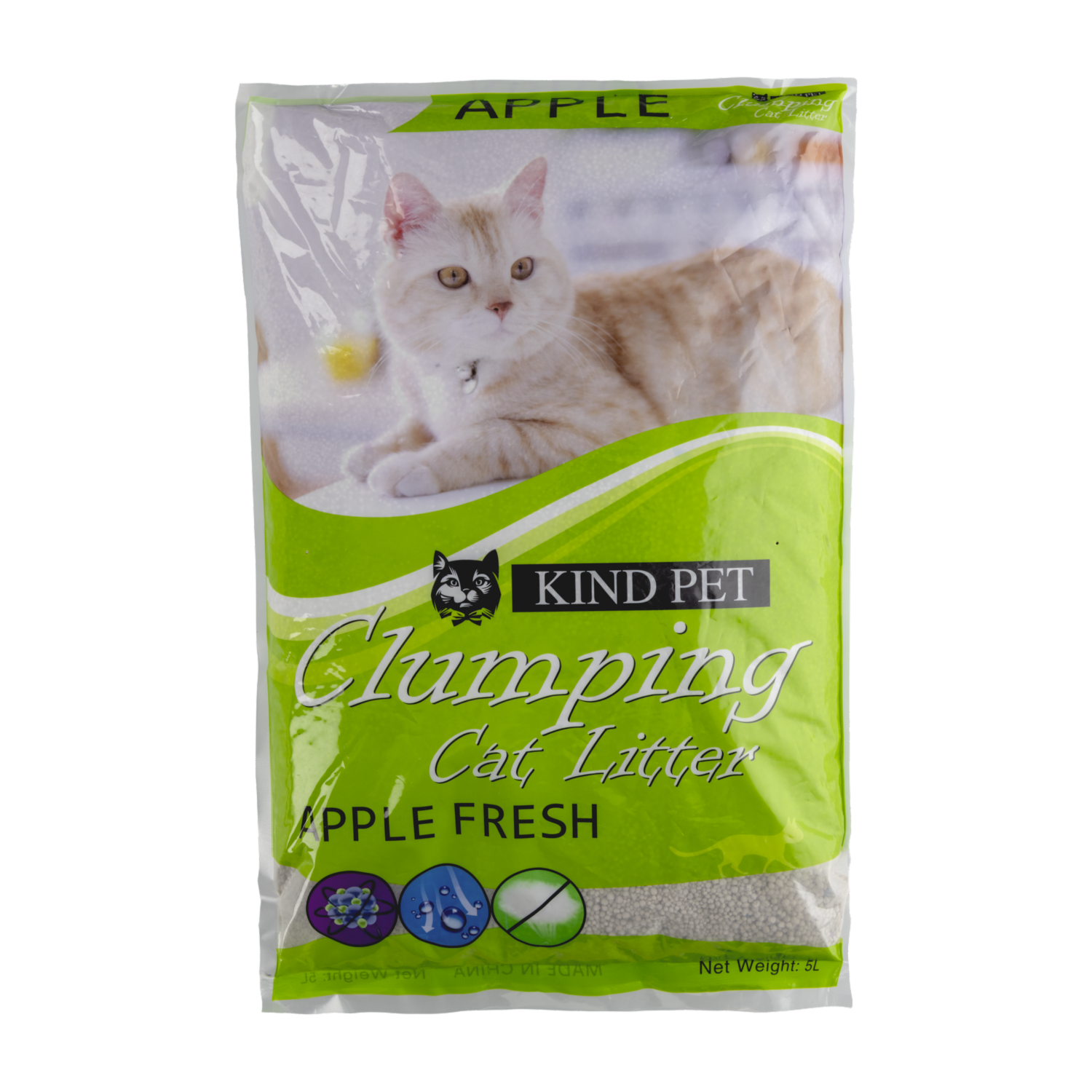 Arena Para Gatos Sanitaria Aroma Manzana KIND PET 4 KG