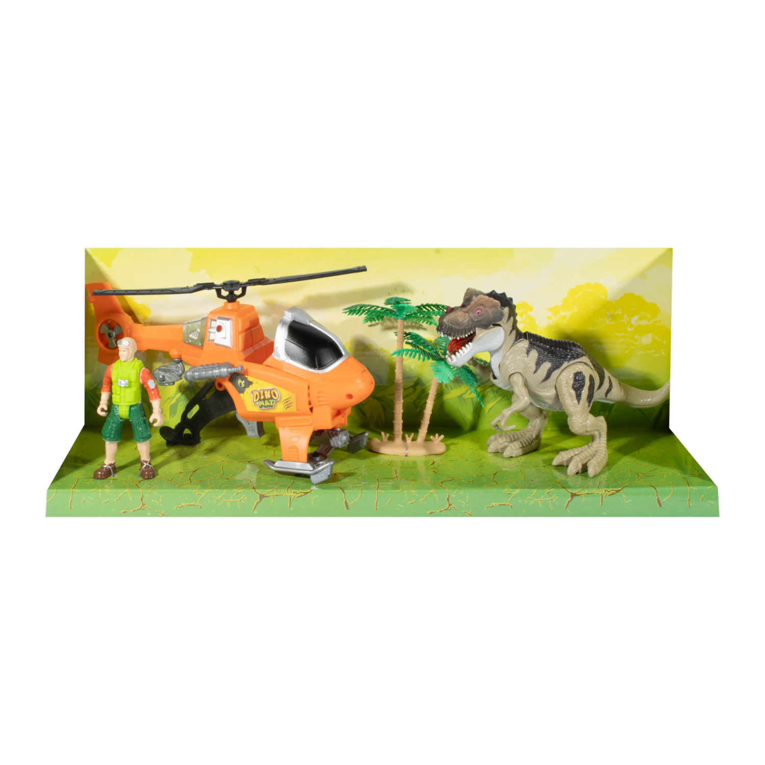 Set De Juego Helicóptero Con  T Rex DINO MAT Incluye Personaje