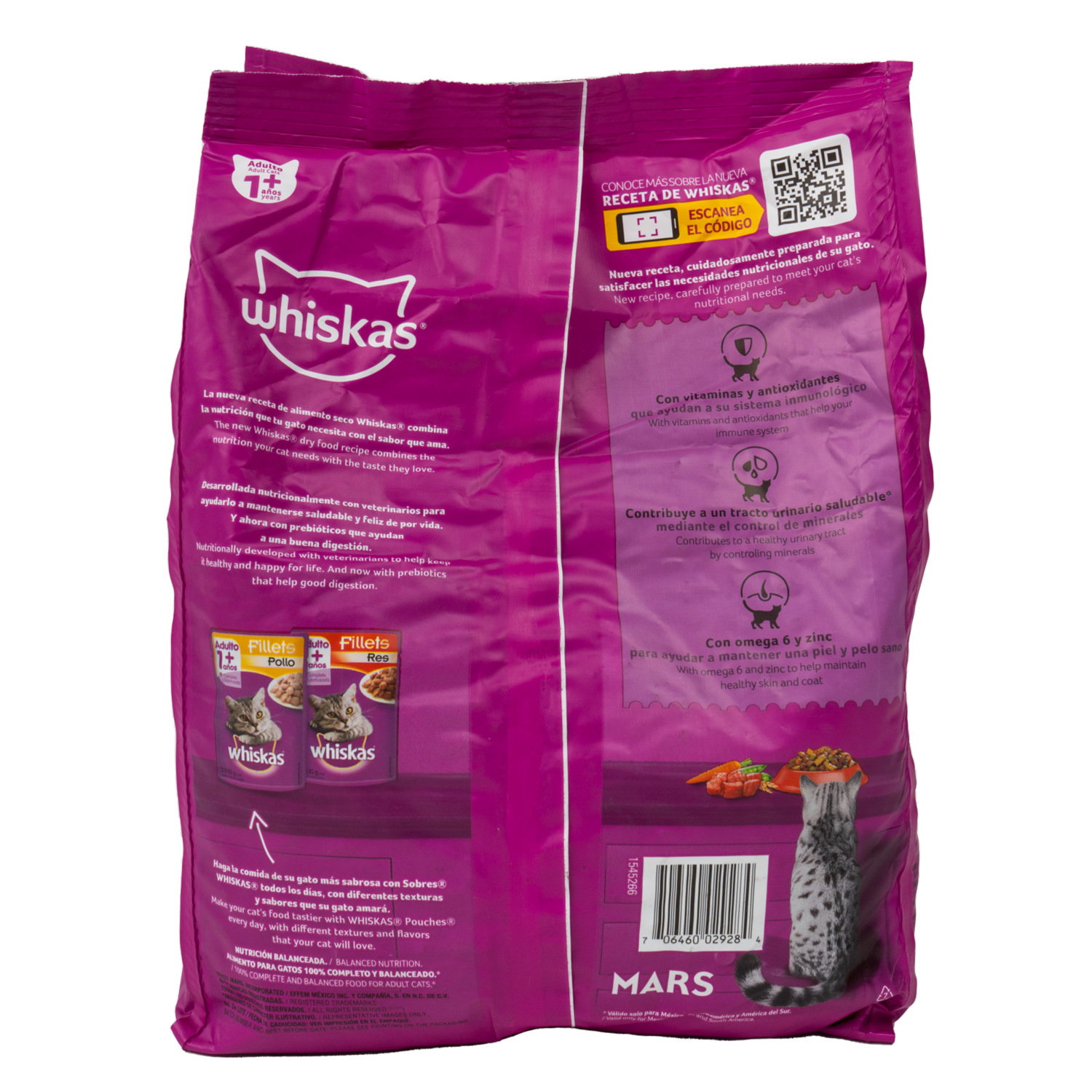 Alimento Para Gatos Sabor A Carne WHISKAS 1500 G