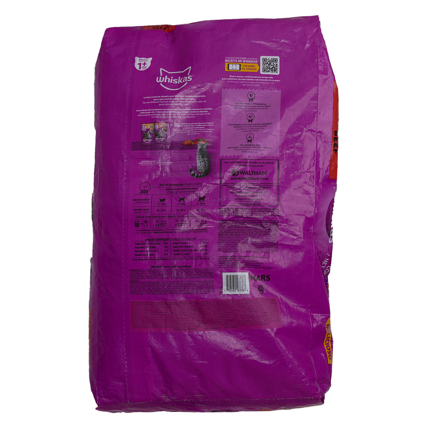 Comida Para Gatos Sabor A Carne Receta Original Adulto WHISKAS 9 Kg
