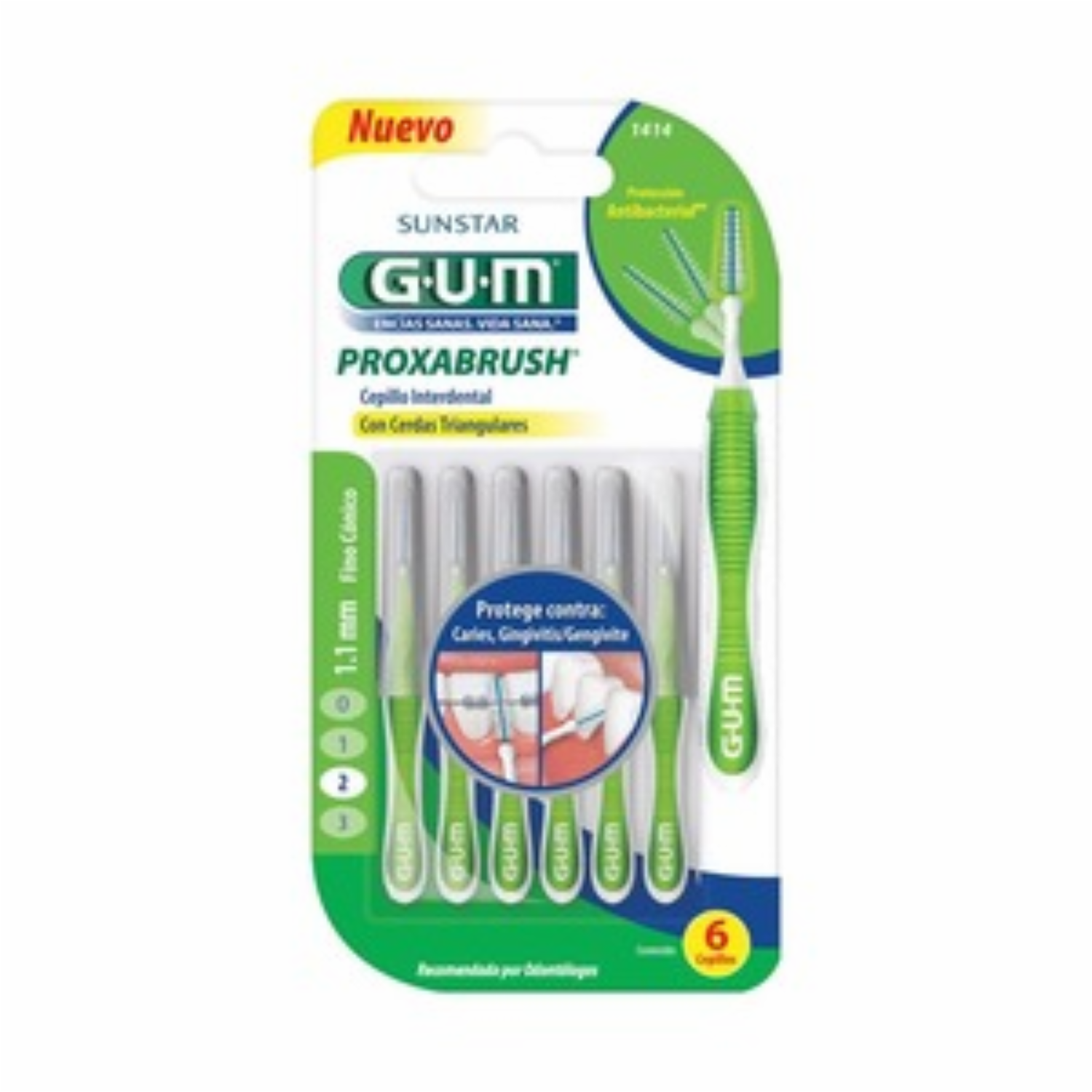 Cepillo Interdental Fino Cilíndrico 1,1 Mm Proxabrush G.U.M Pack X6 Uds