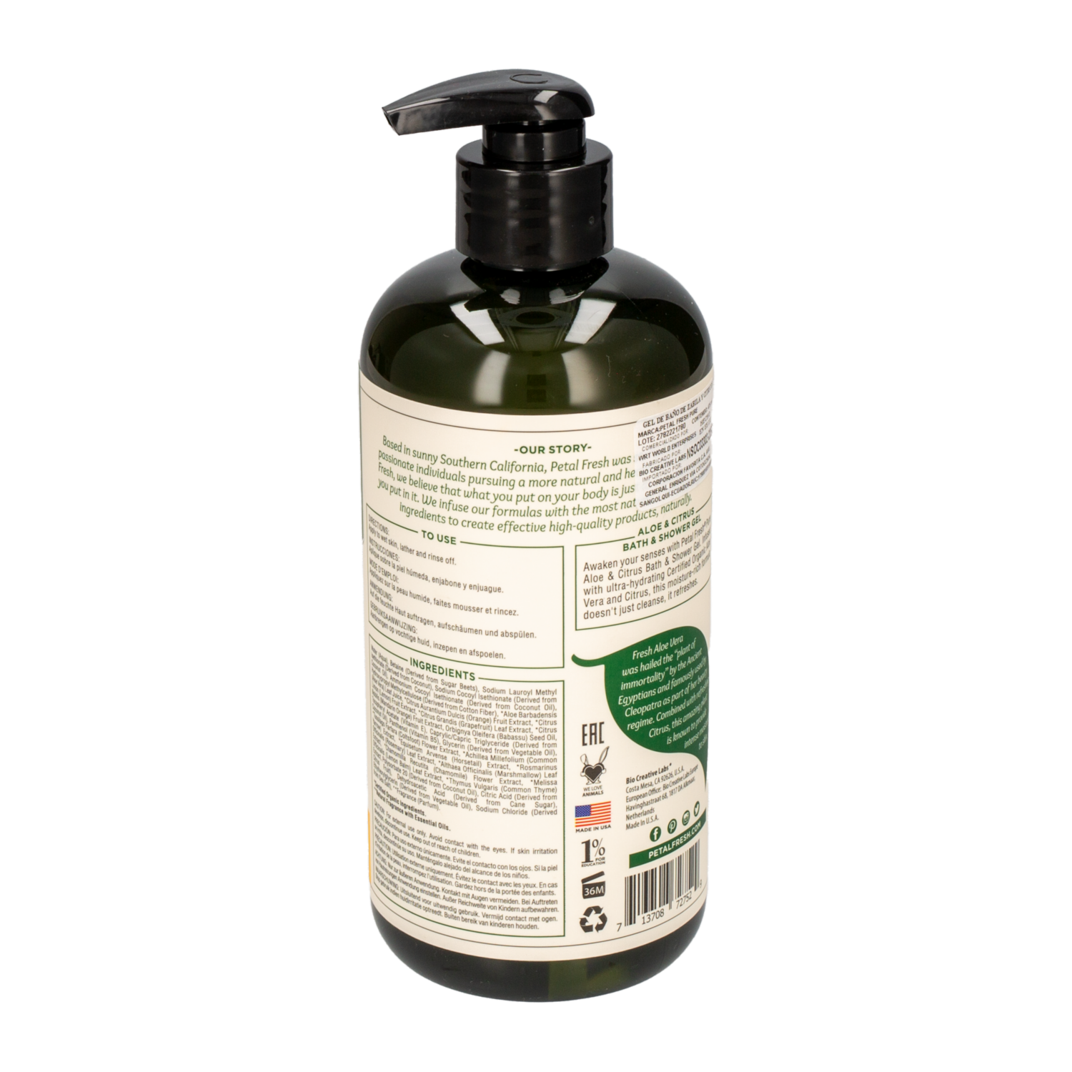 Gel De Ducha Aloe & Citrus Bath & Shower Gel PETAL FRESH PURE 475 Ml