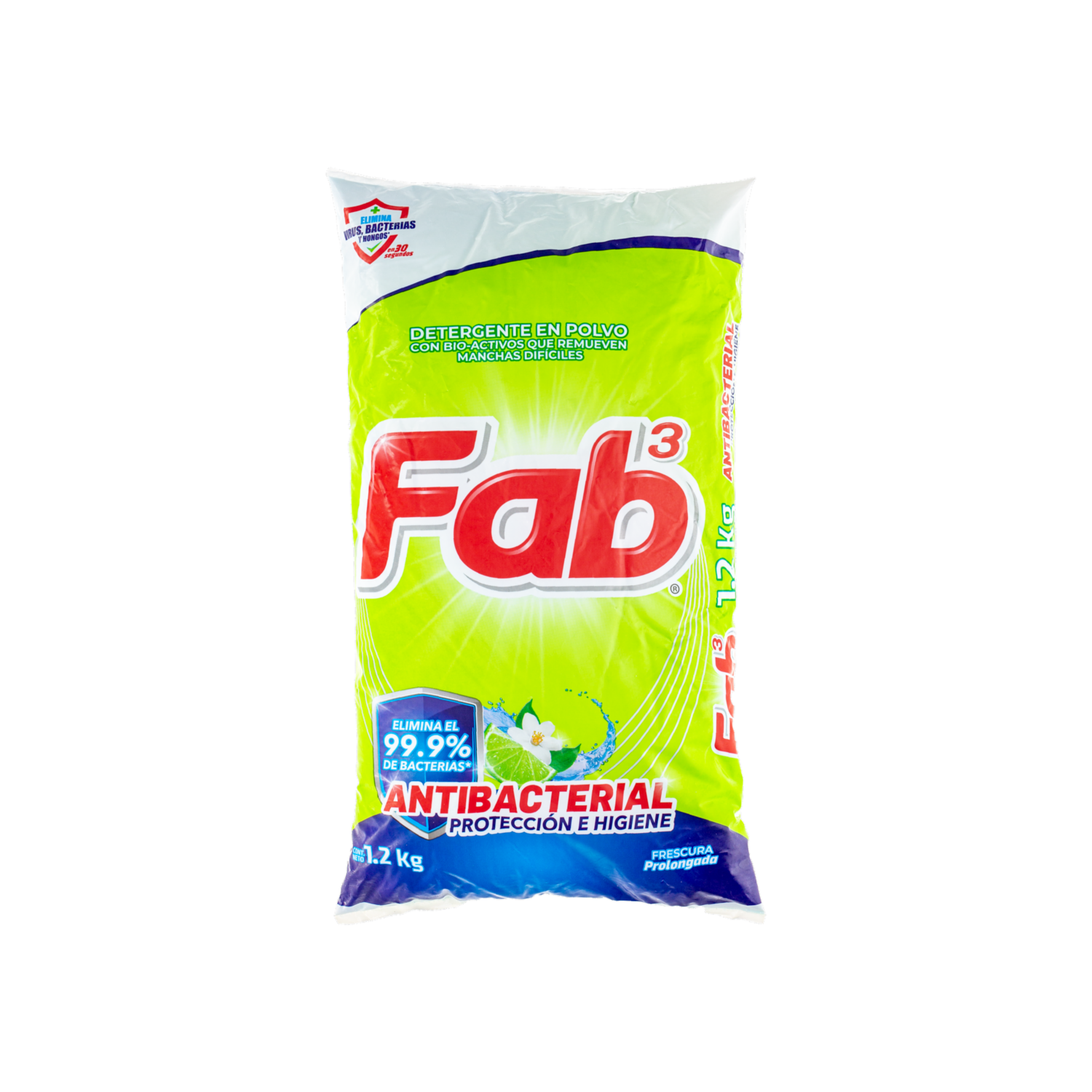 Detergente En Polvo Antibacterial Protección E Higiene FAB 1200 G