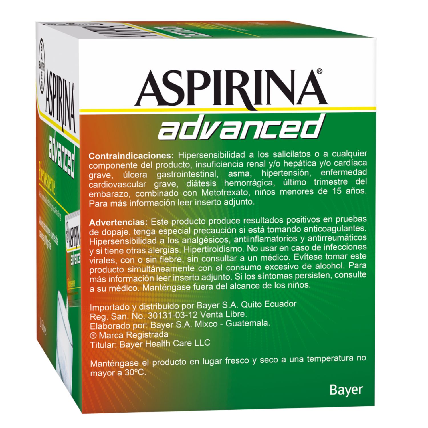 Alivio Del Dolor Advanced Efervescente ASPIRINA X 20 Uds