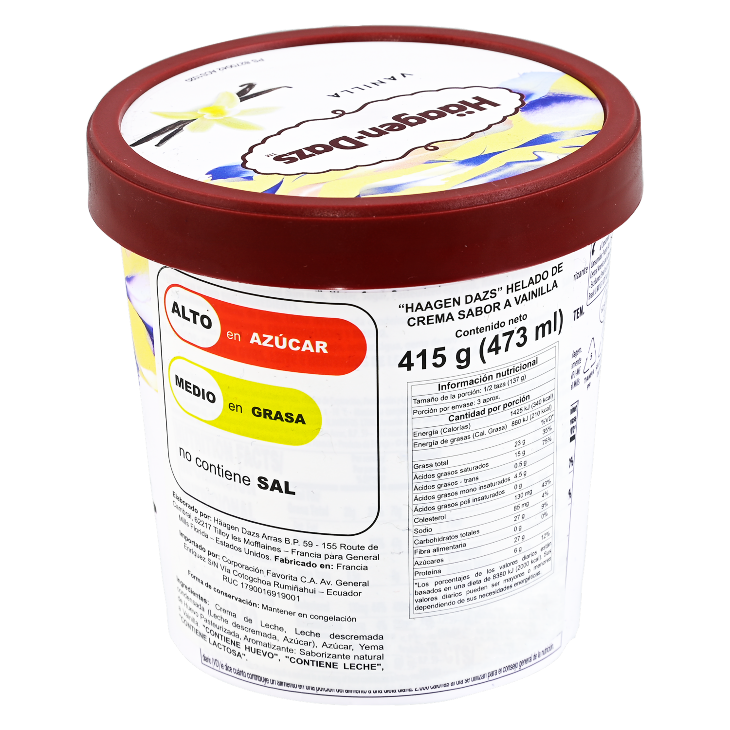 Helado De Vainilla HÄAGEN-DAZS 473 Ml