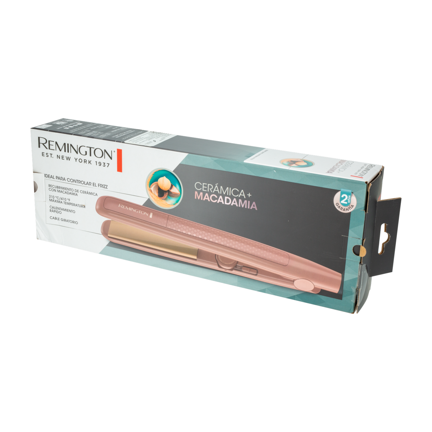 Plancha Alisadora Cerámica + Macadamia Keratin Therapy REMINGTON S6300M