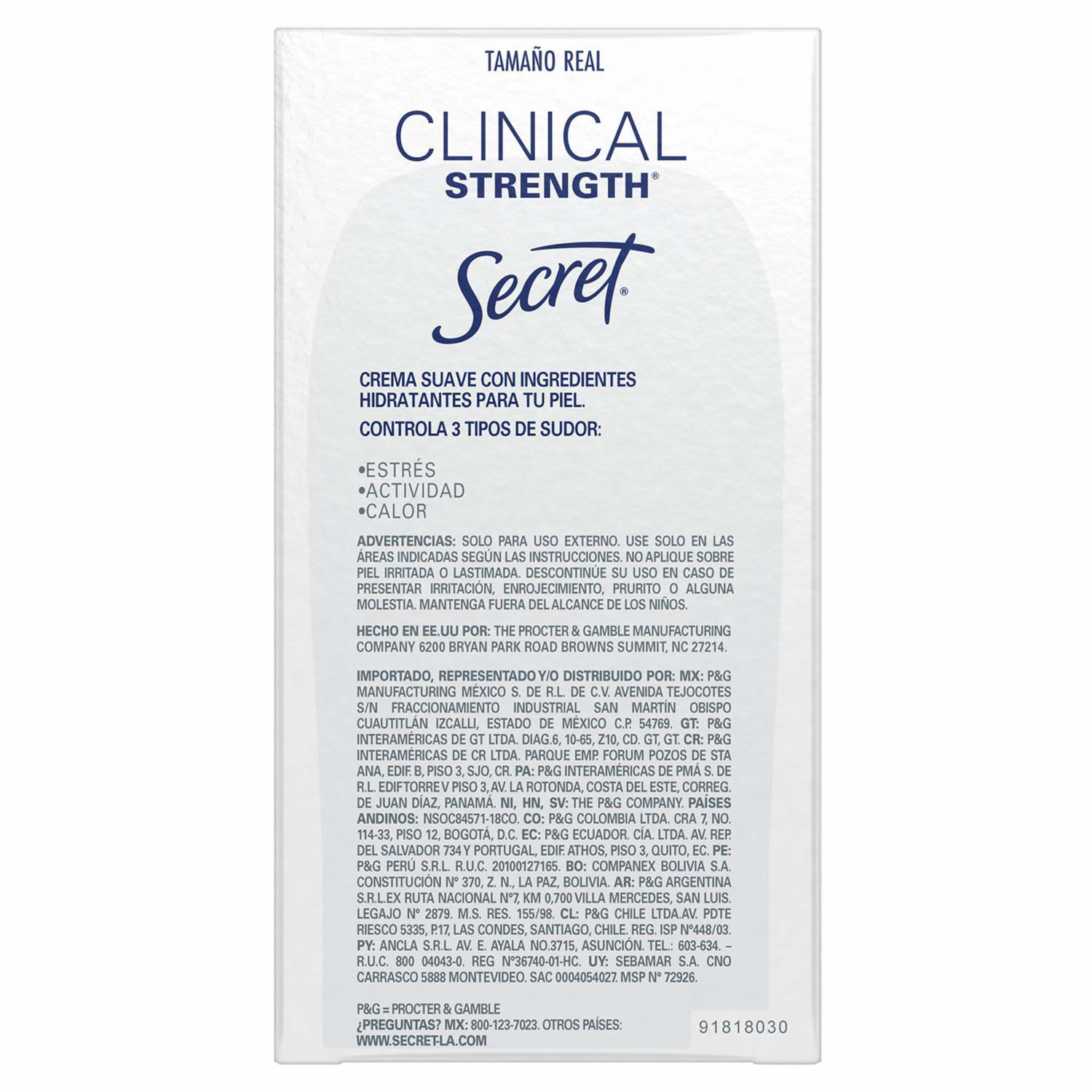 Desodorante En Crema Clinical Strength Stress Response SECRET 45 G
