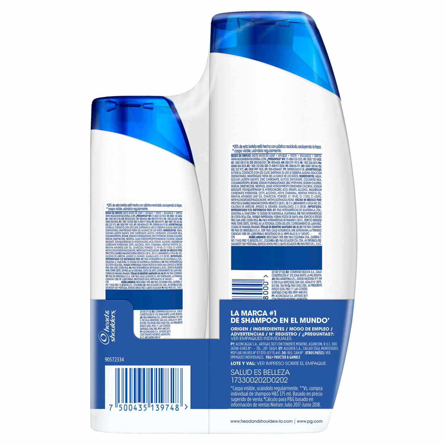 Shampoo De Cabello Carbón Activado 375 Ml Gratis Shampoo 180 Ml HEAD & SHOULDERS 375Ml+180Ml