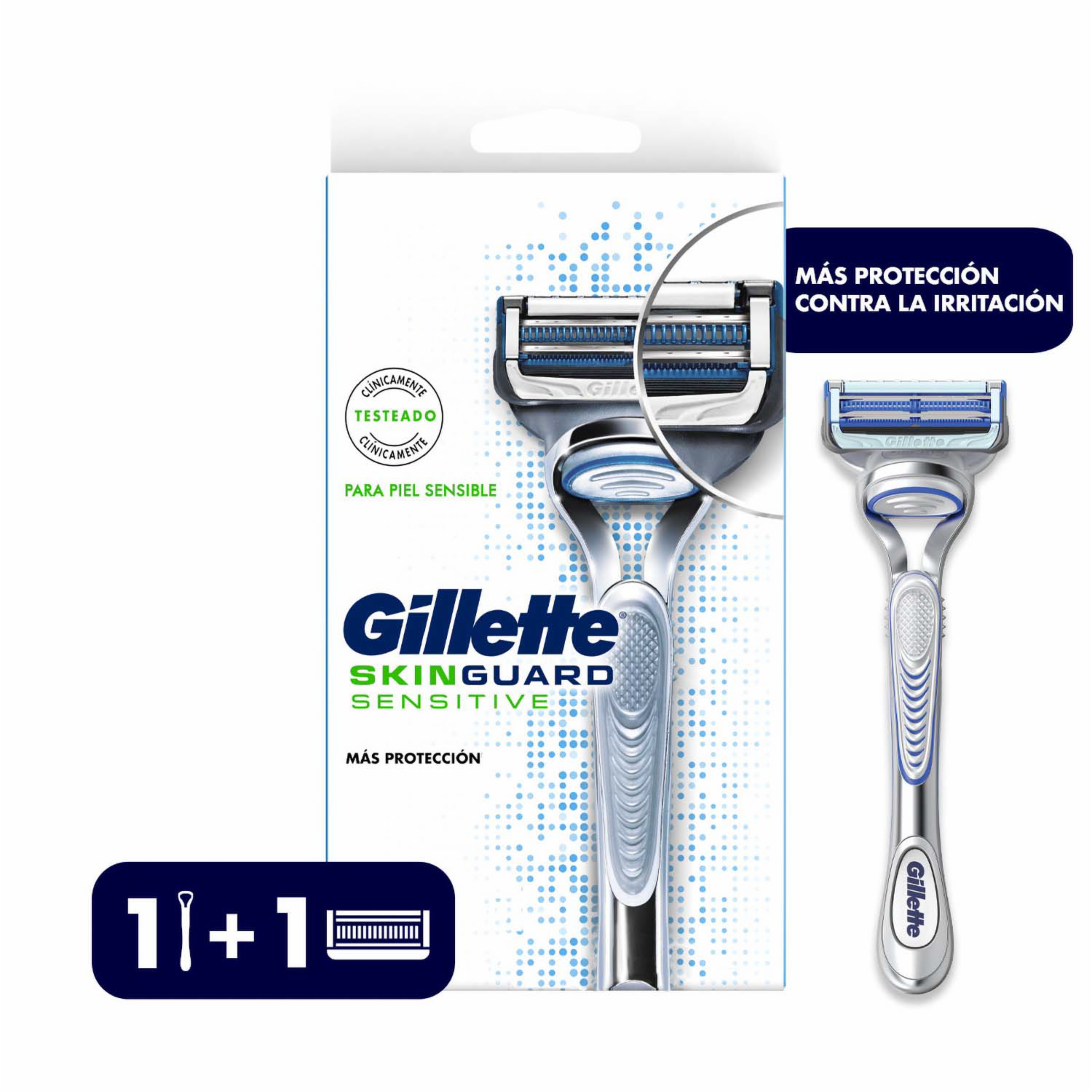 Afeitadora Hombre Skinguard Sensitive GILLETTE 1 + Repuesto