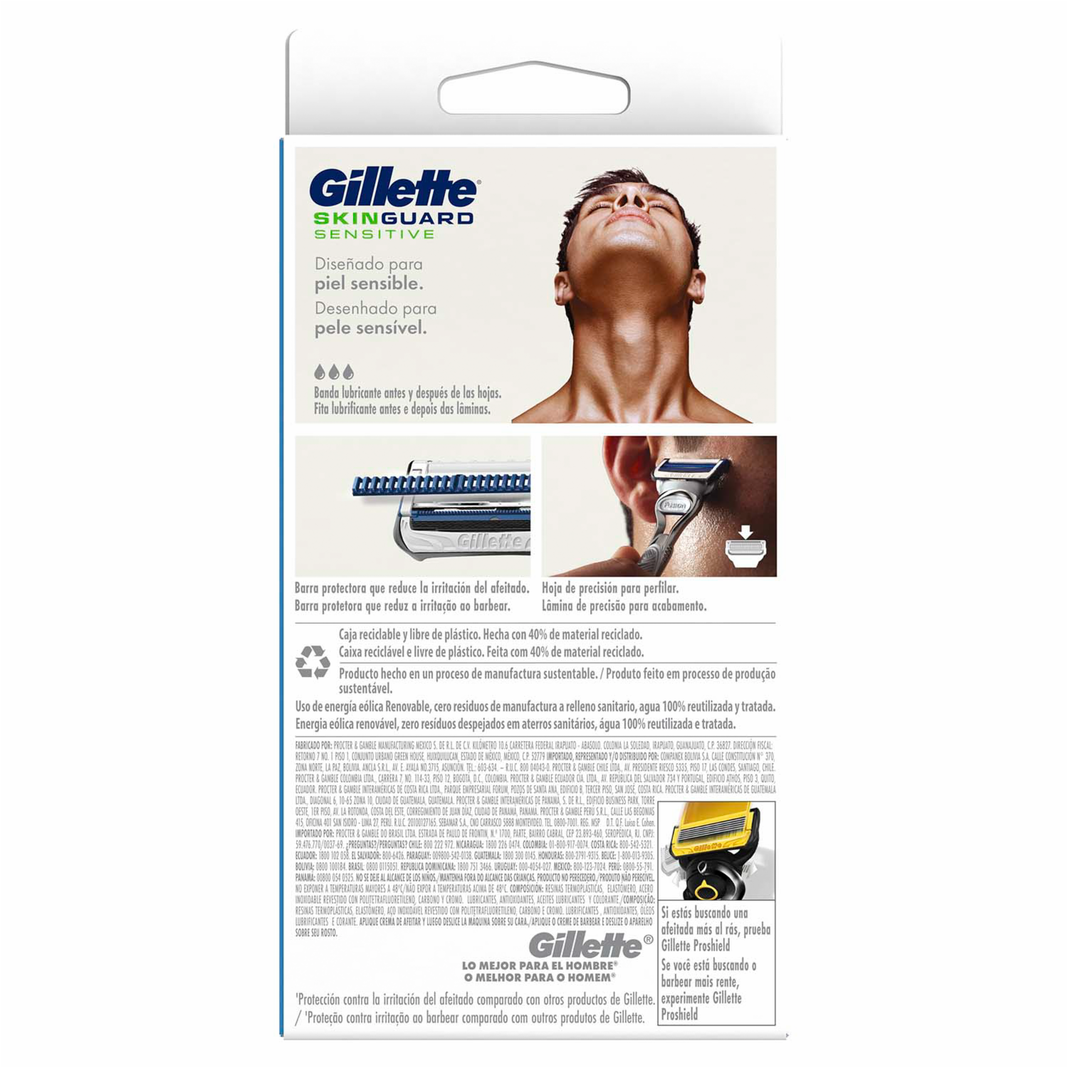 Afeitadora Hombre Skinguard Sensitive GILLETTE 1 + Repuesto