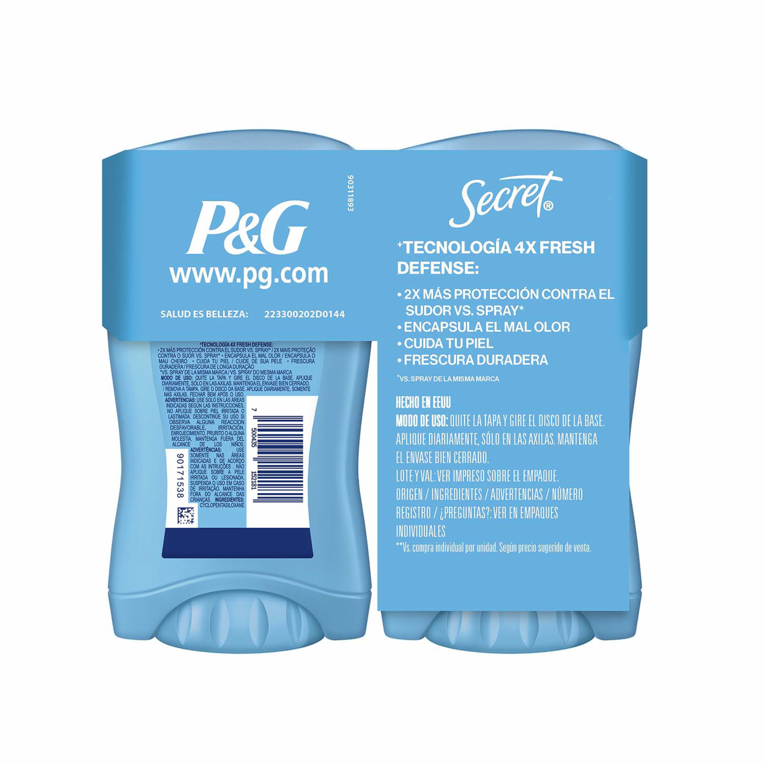 Desodorante En Barra Powder Protect Cotton SECRET 2 X 45 G