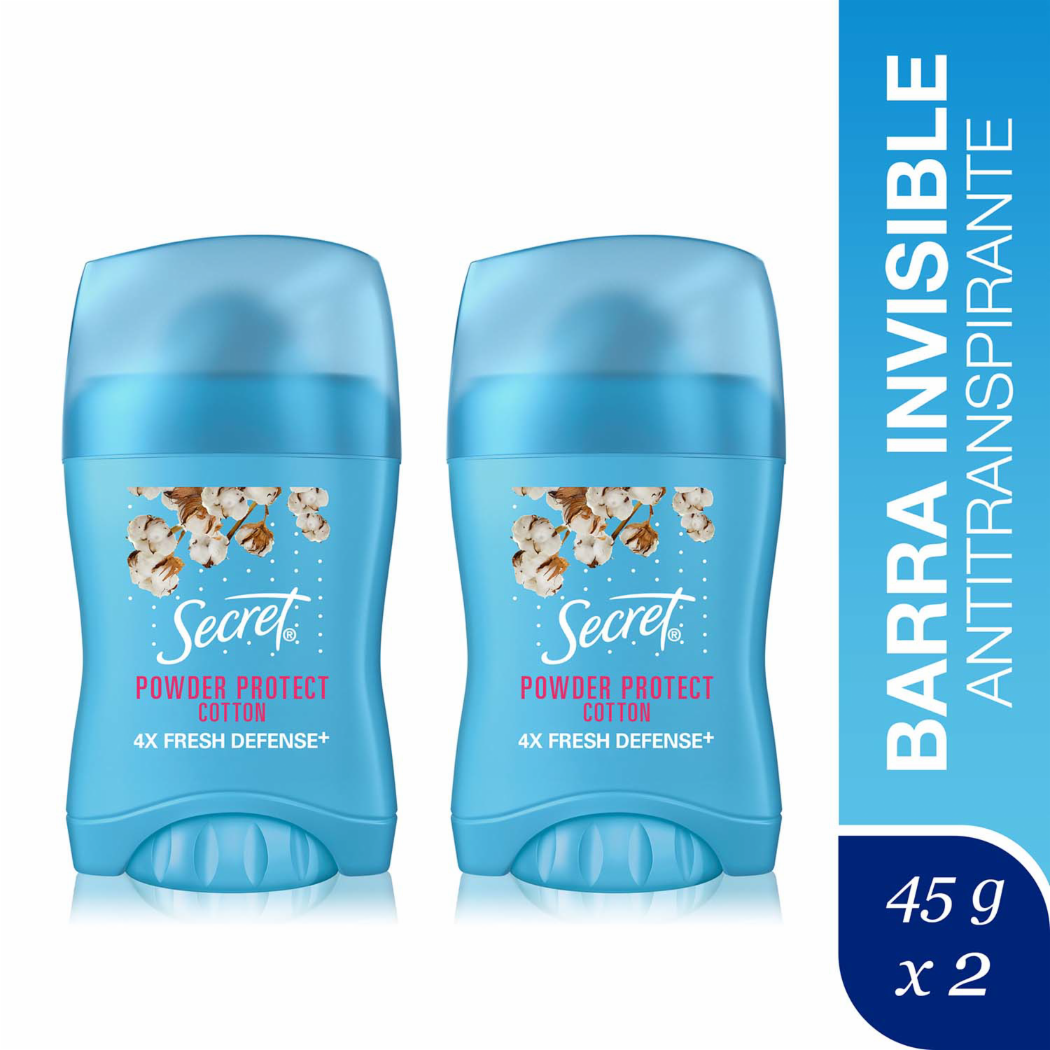 Desodorante En Barra Powder Protect Cotton SECRET 2 X 45 G