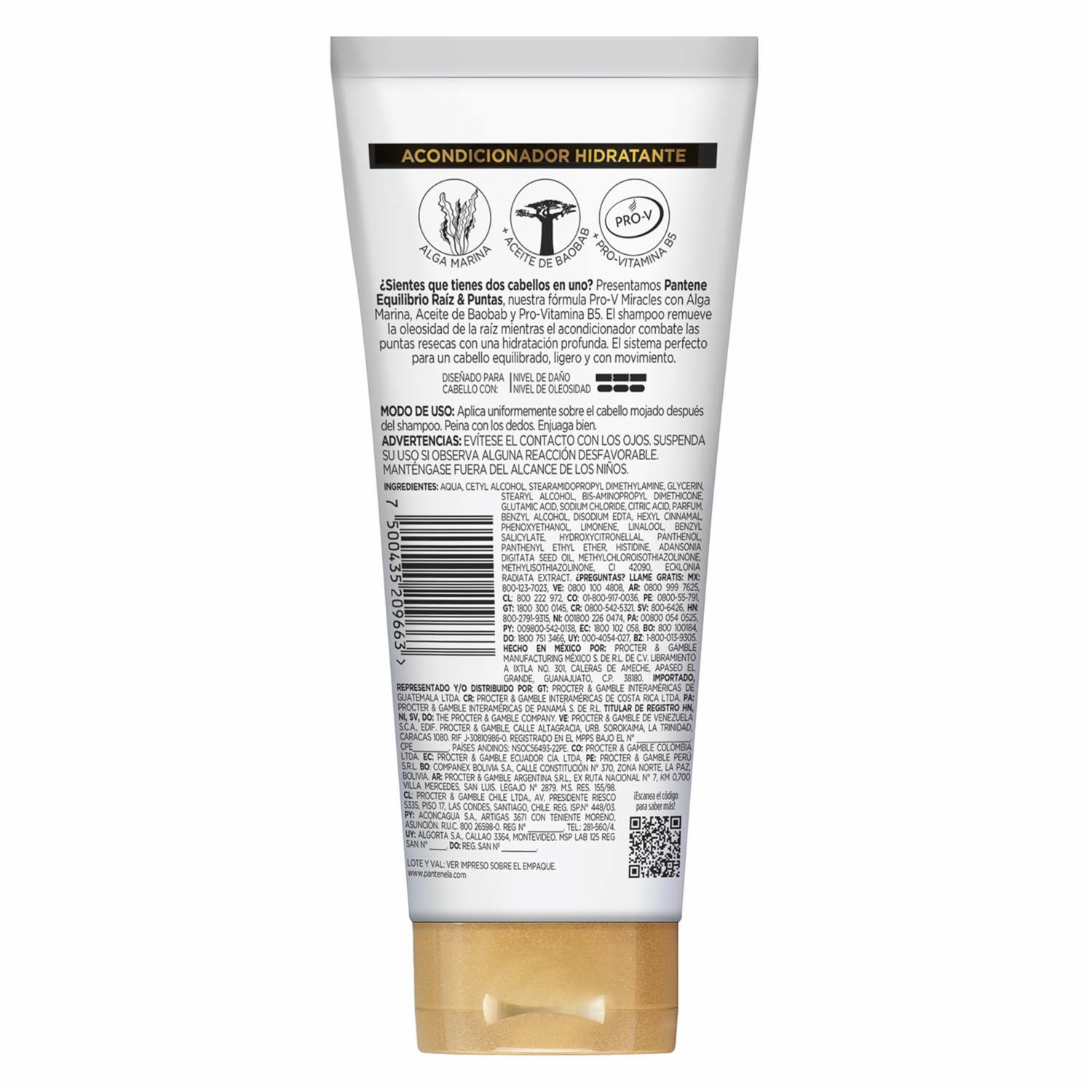 Acondicionador De Cabello Equilibrio Raíz y Puntas Pro-V Miracles PANTENE 250 Ml