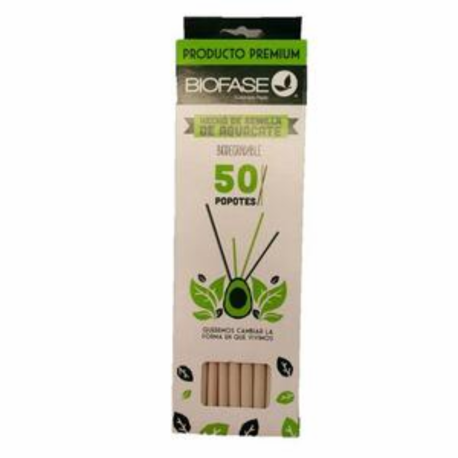 Sorbete Desechable Biodegradable BIOFASE 50 Unidades