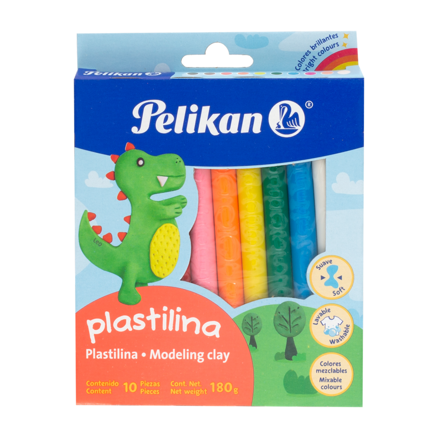 Plastilina Moldeable De Colores En Barra PELIKAN X 10 Uds