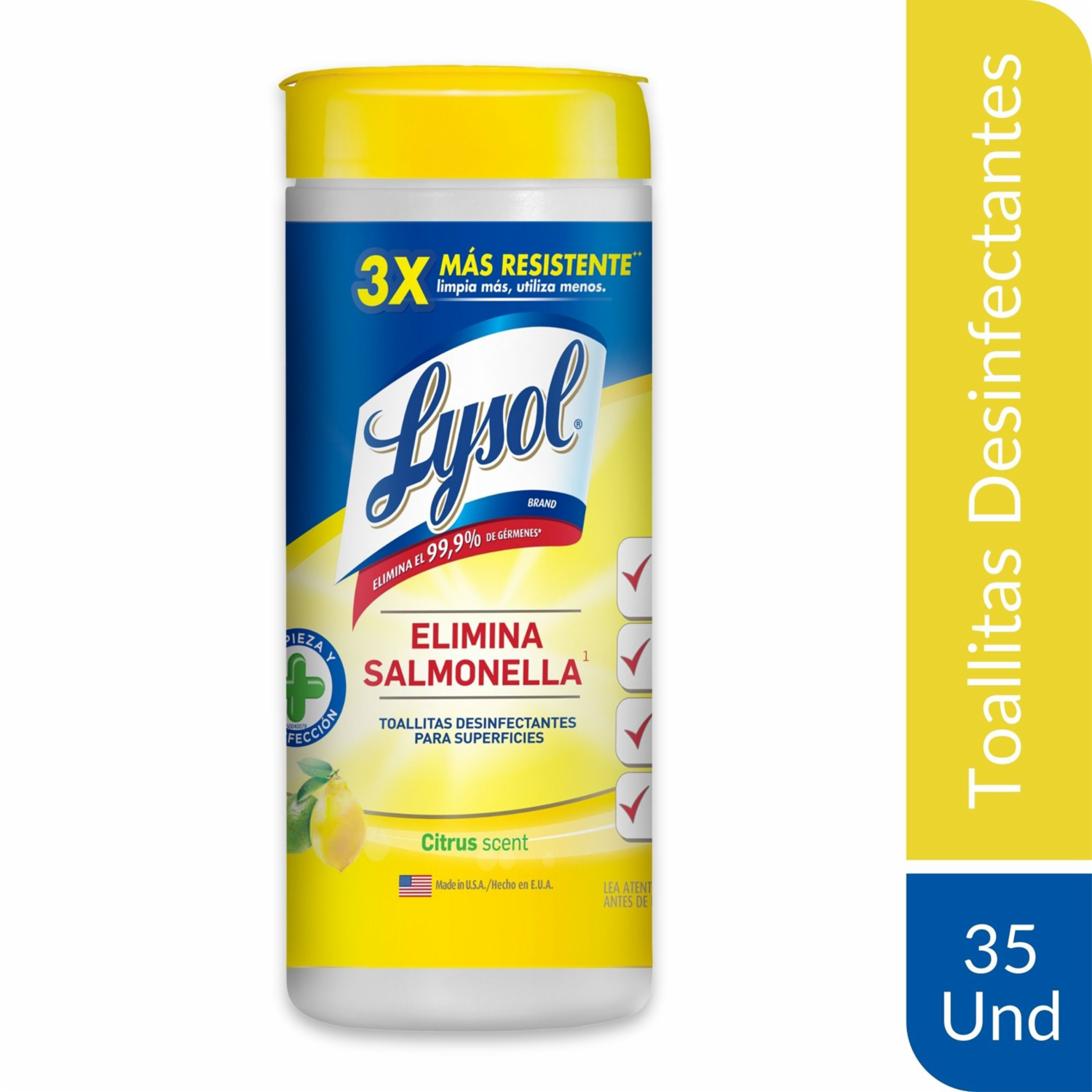 Toallas Desinfectantes Para Superficies LYSOL X 35 Uds