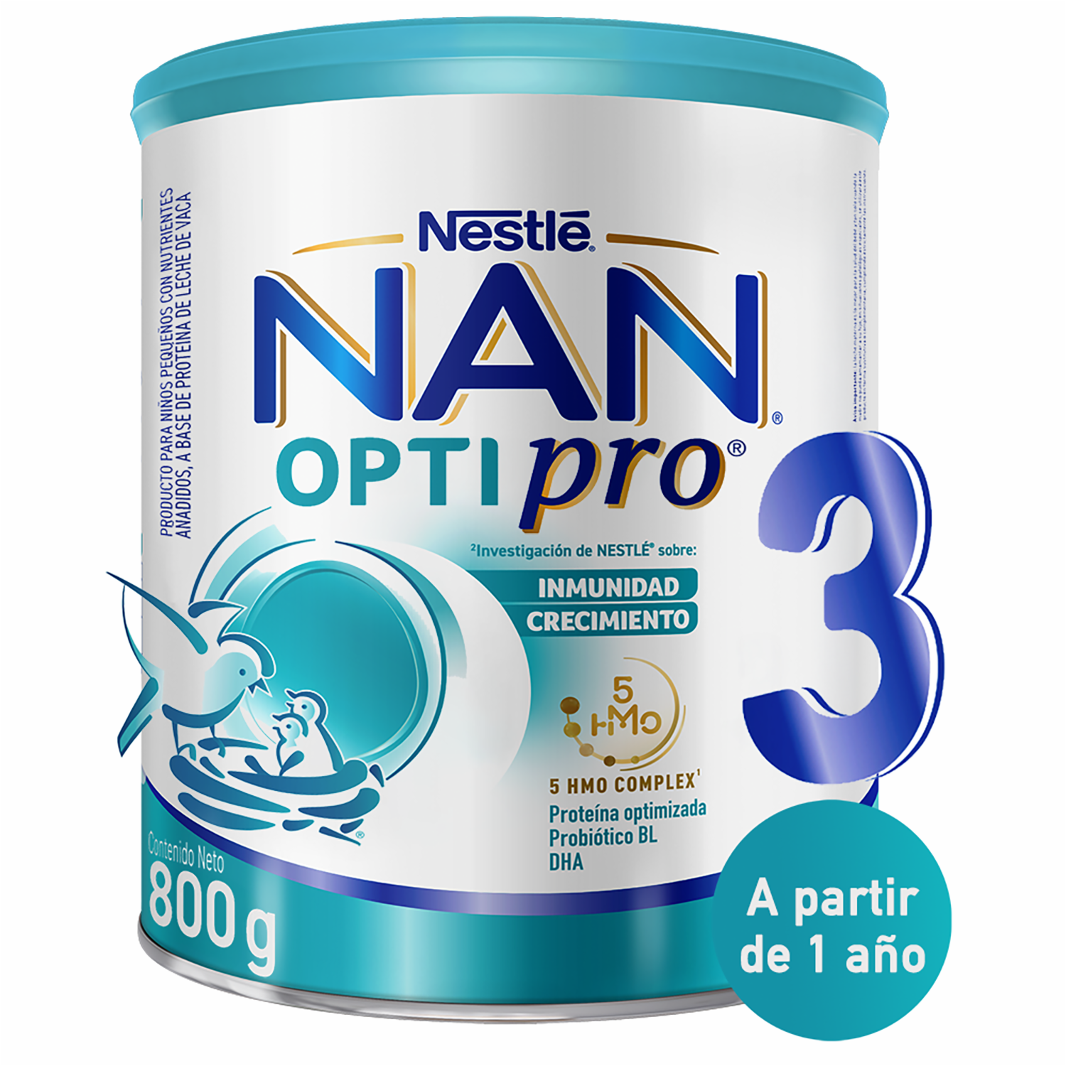 Leche En Fórmula Infantil Opti Pro 3 Con HMO NAN 800 G