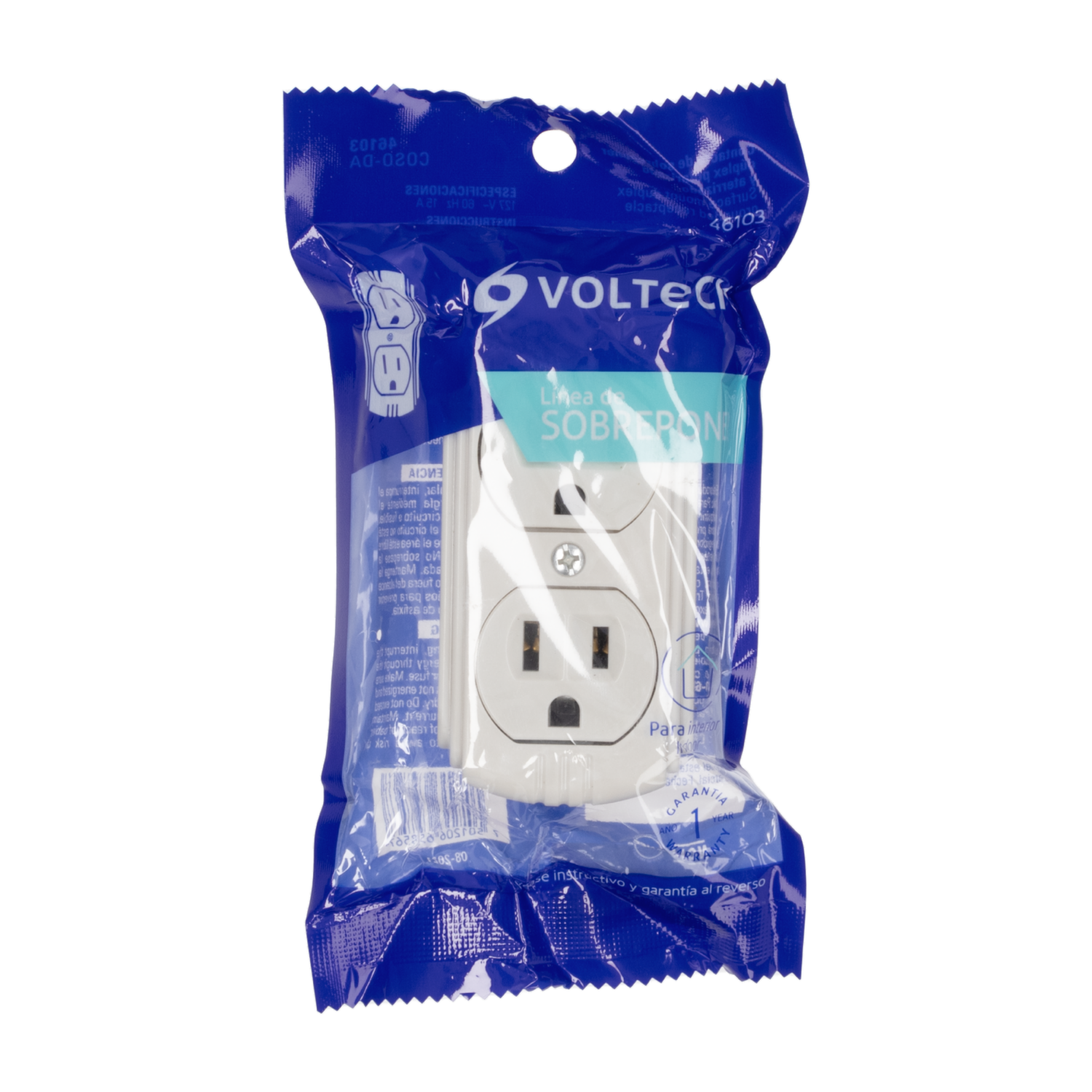Tomacorriente Doble Polar 125V15 Avoltec PRETUL Unidad