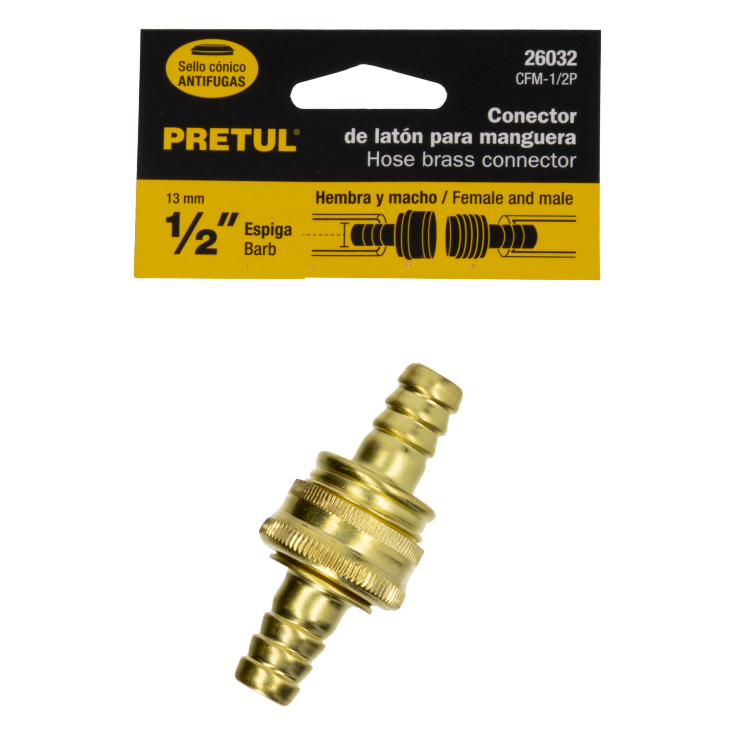 Unión De Bronce Para Manguera 1/2″ TRUPER Unidad