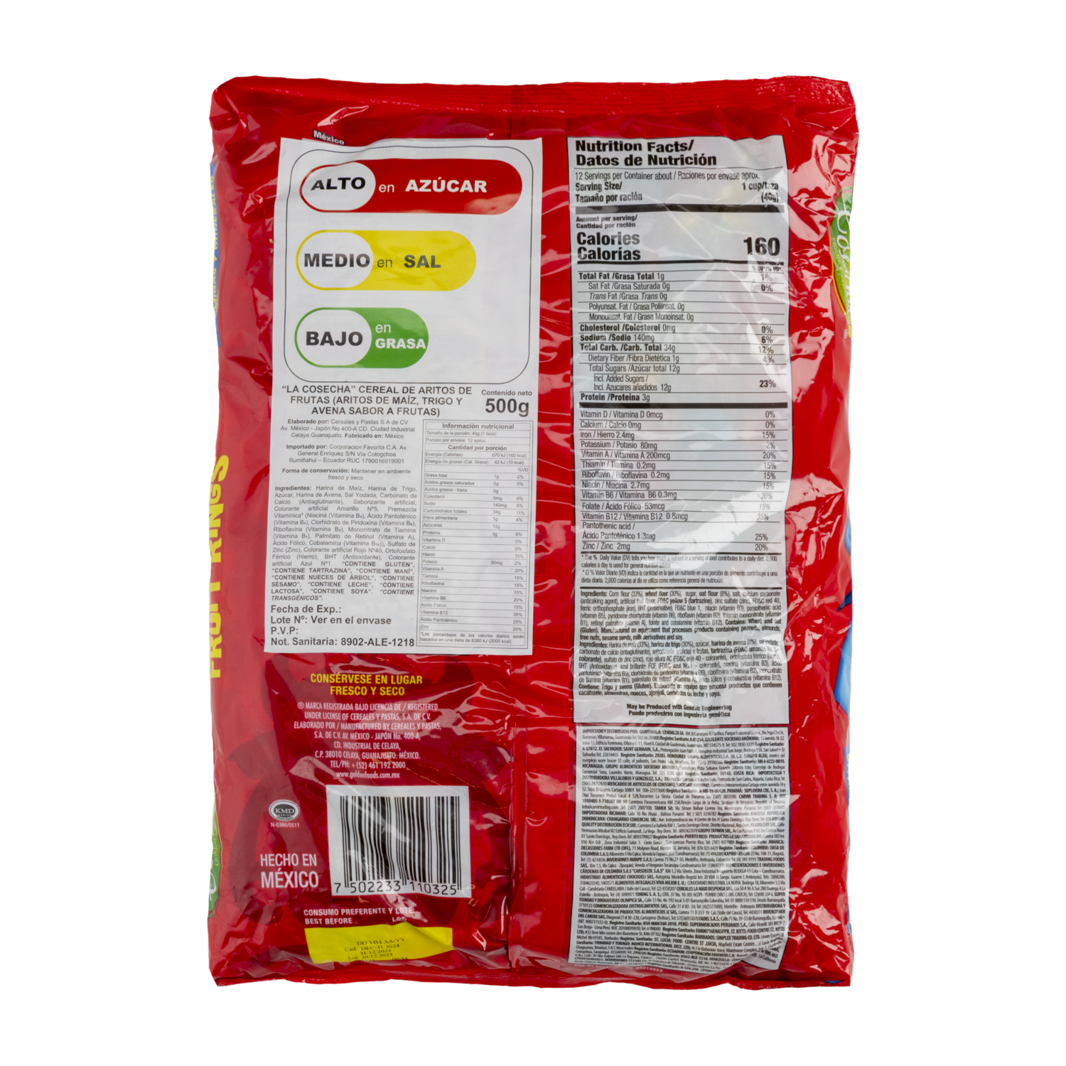 Cereal Aritos De Frutas LA COSECHA 500 g