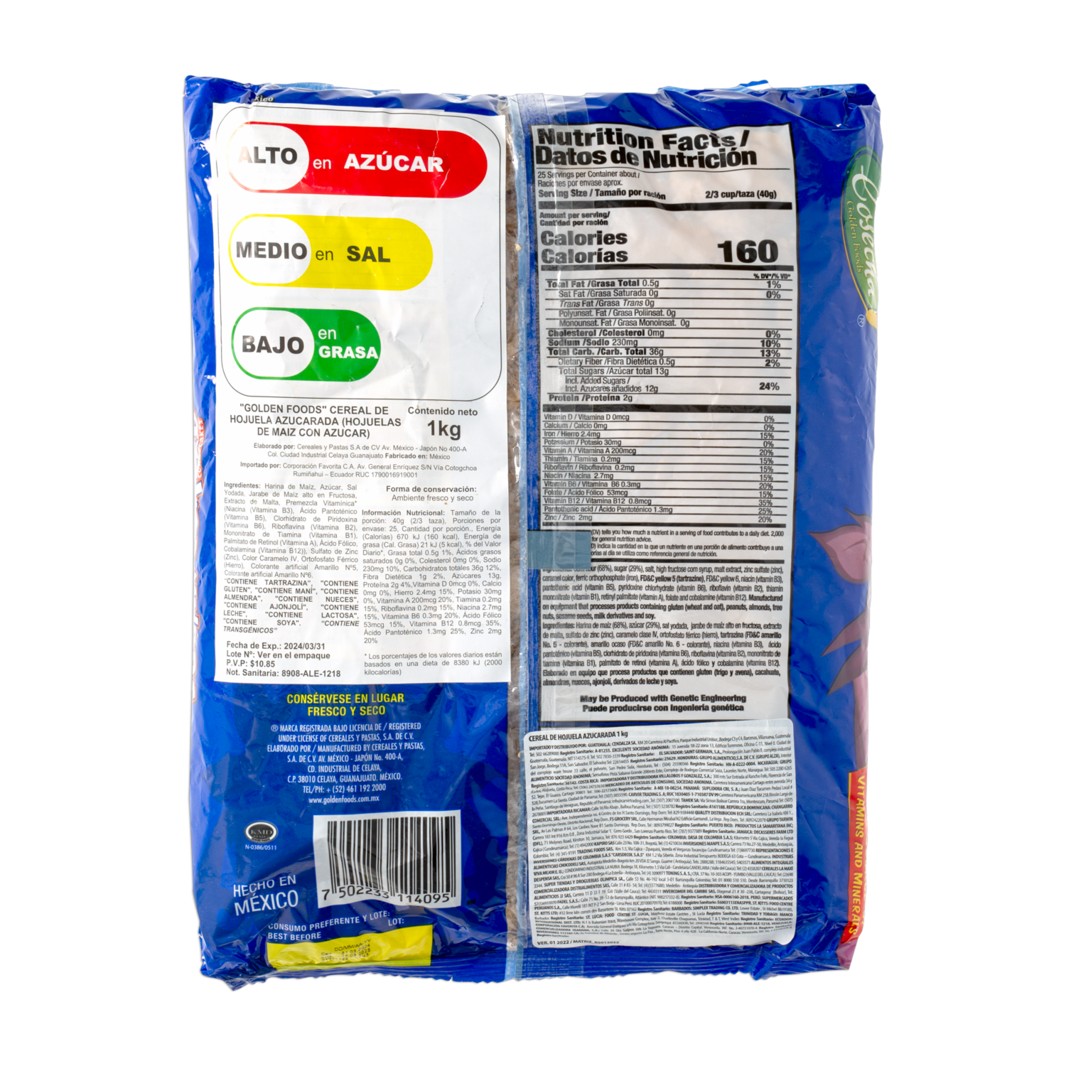 Cereal Hojuelas Azucaradas LA COSECHA 1 000 G