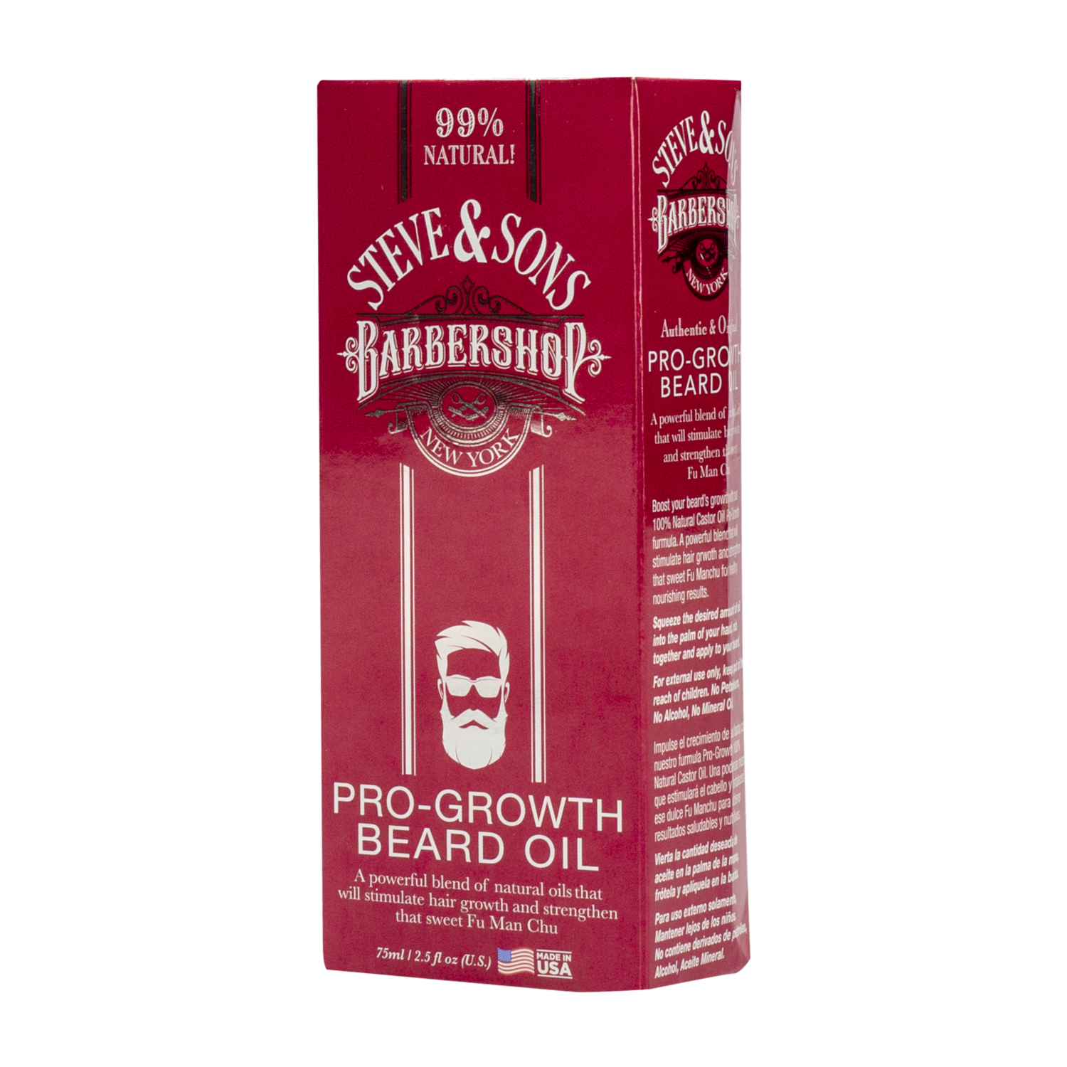 Aceite Para Barba Pro-Crecimiento 99% Natural STEVE & SONS 75 Ml