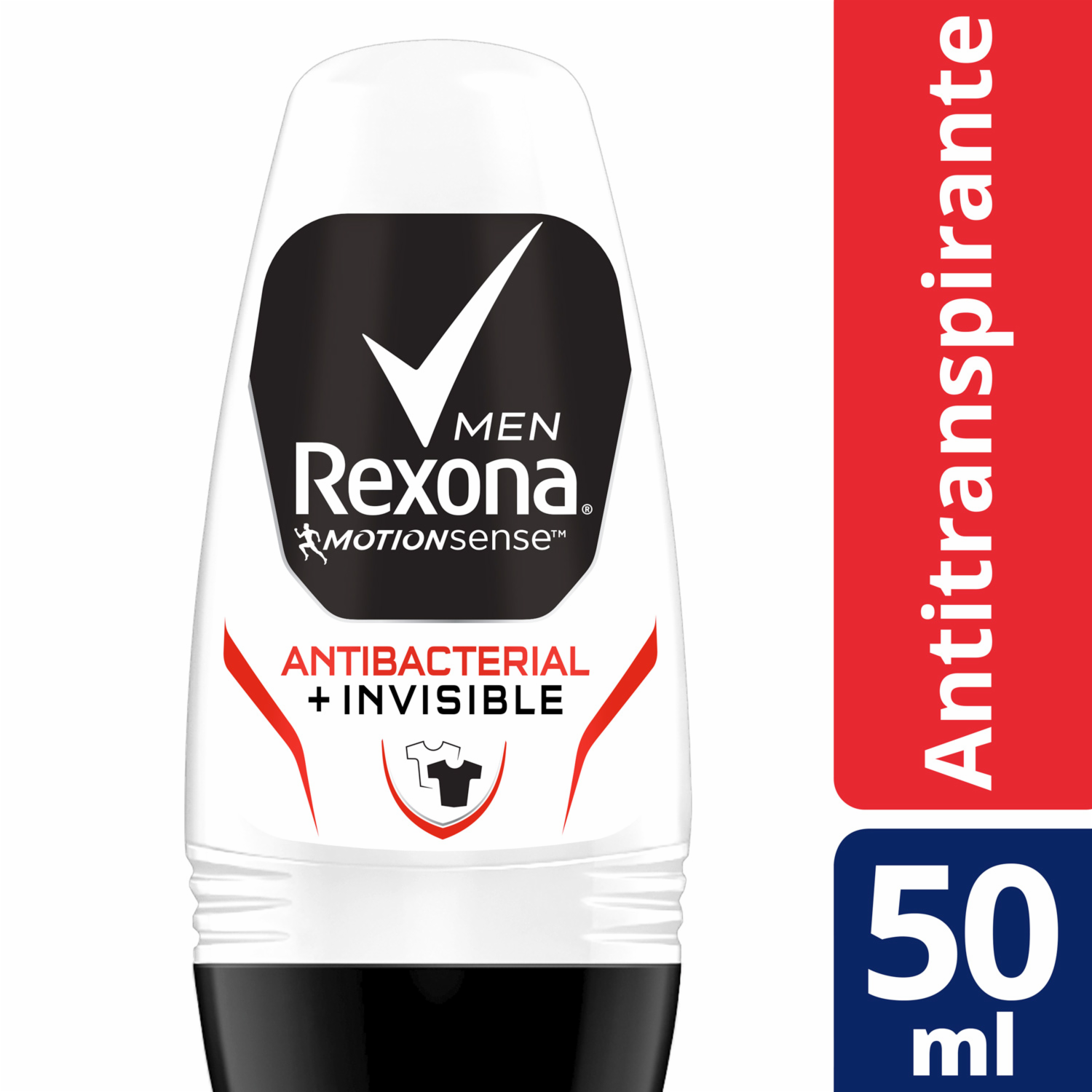 Desodorante En Roll On Men Invisible Antibacterial REXONA 50 G