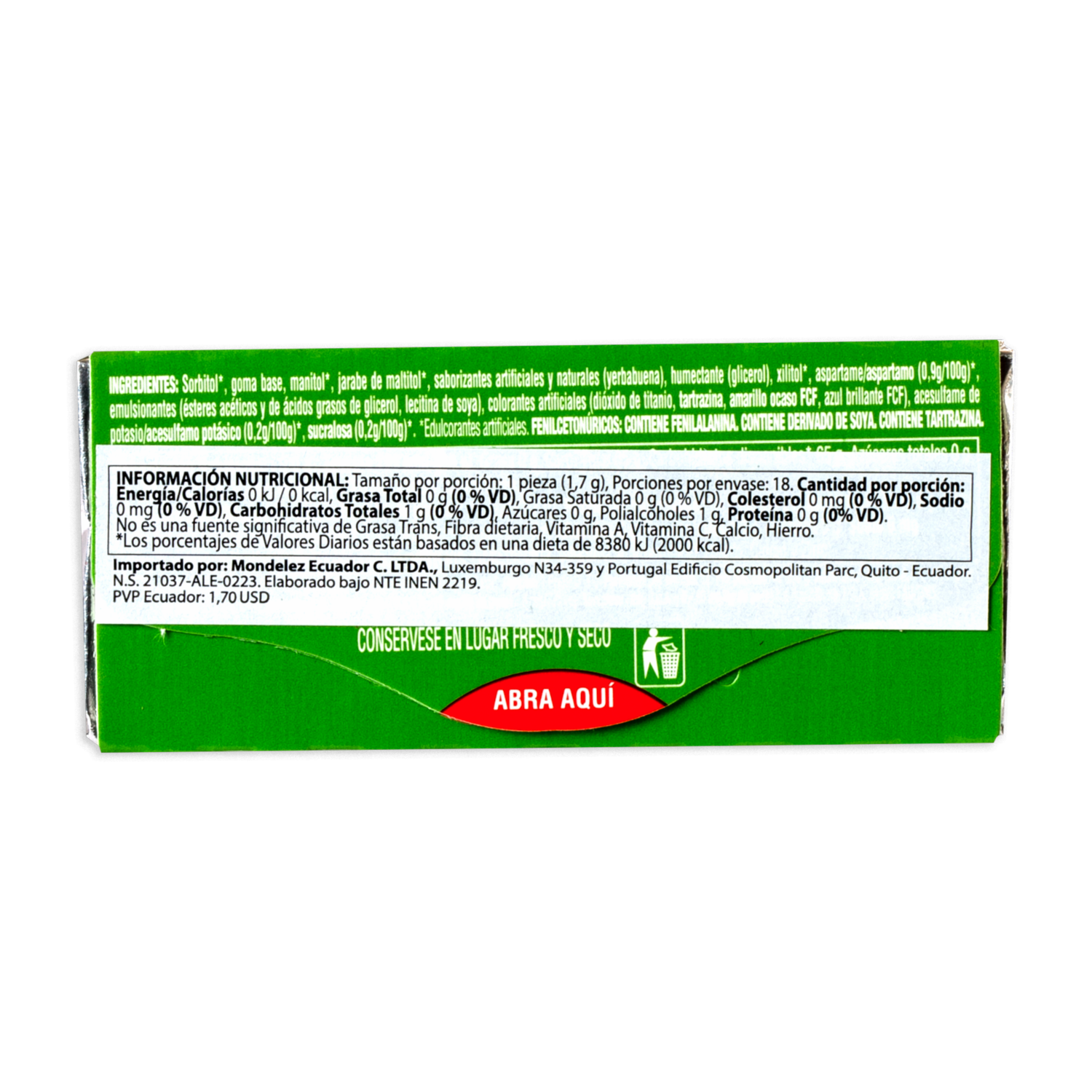 Chicles Sabor A Yerbabuena TRIDENT 30.60 G