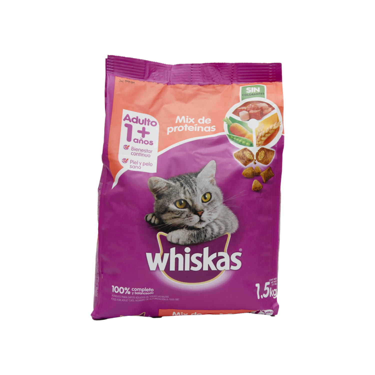 Alimento Para Gatos Mix Proteínas WHISKAS 1500 G
