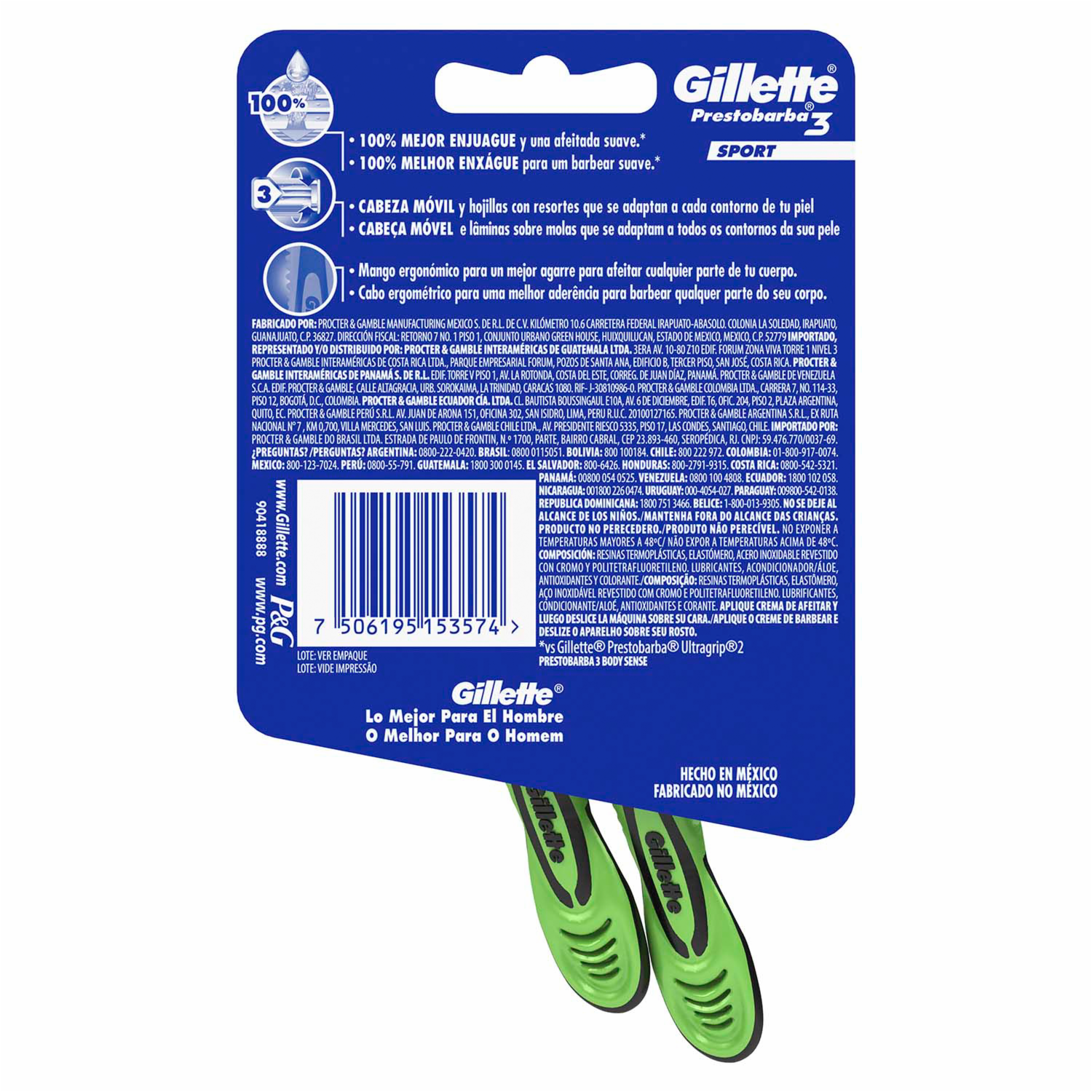 Afeitadora Desechable Prestobarba Bodysense GILLETTE 1 X 2 Uds