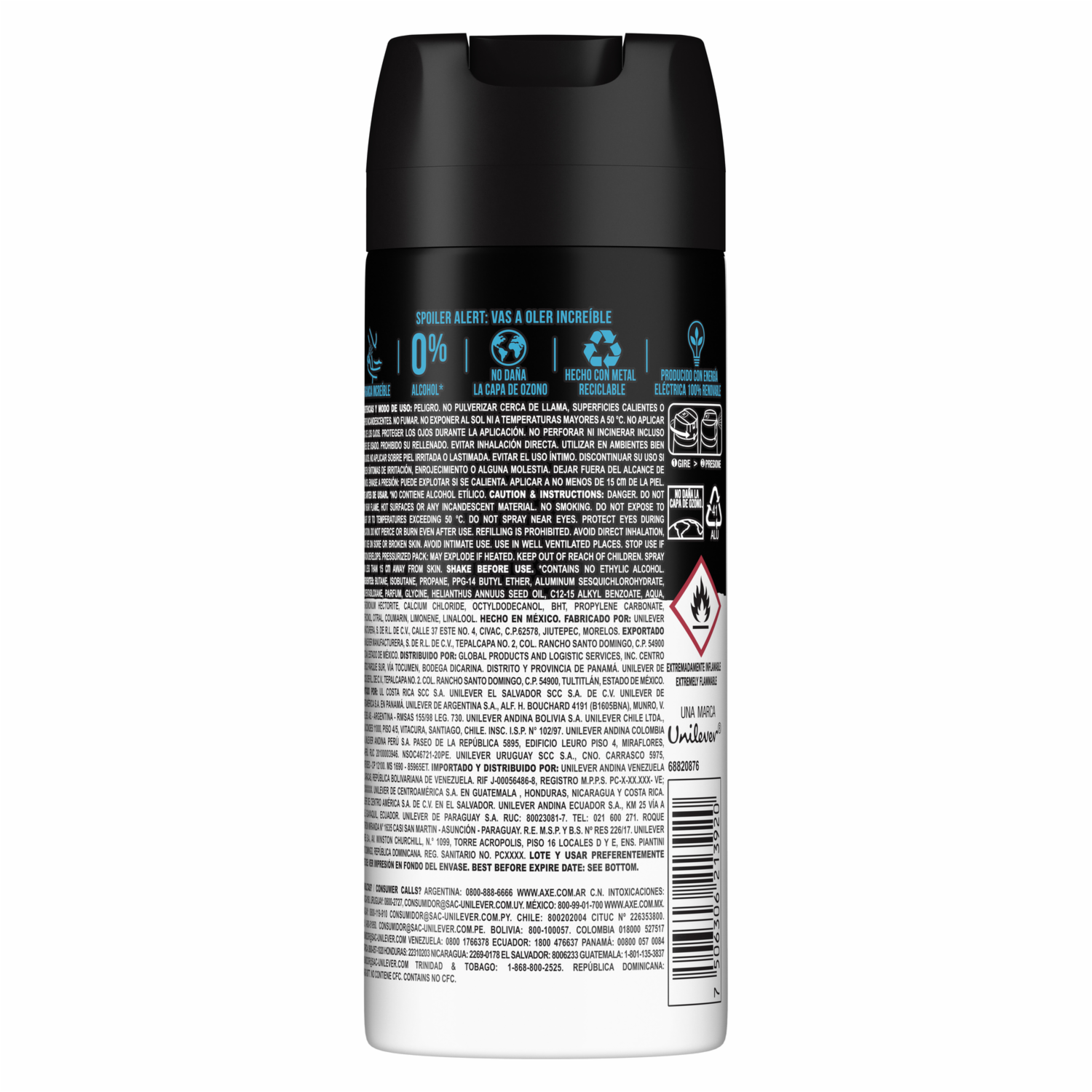 Desodorante En Aerosol Antitranspirante Ice Chill AXE 152 Ml
