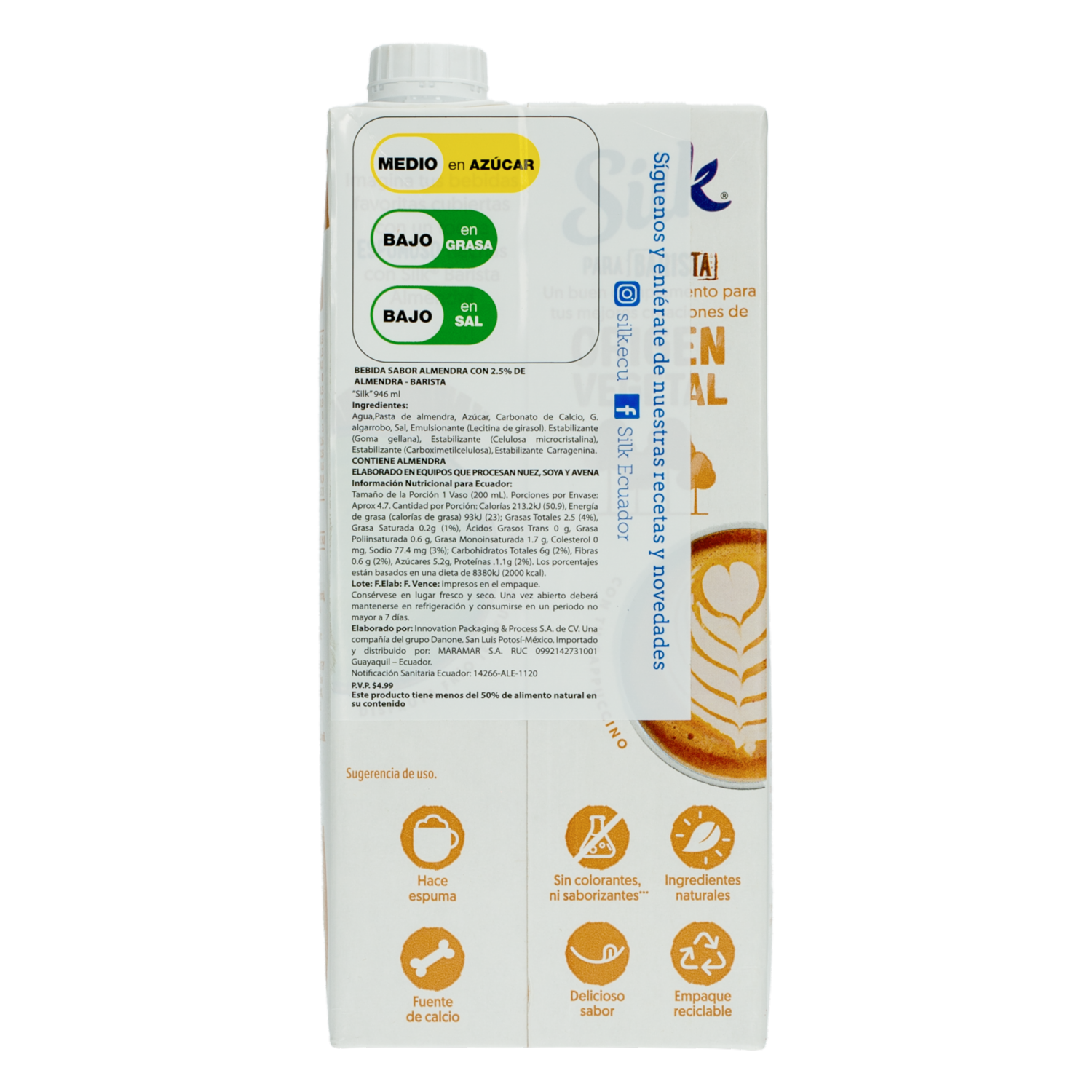 Bebida De Almendras Barista SILK 946 Ml