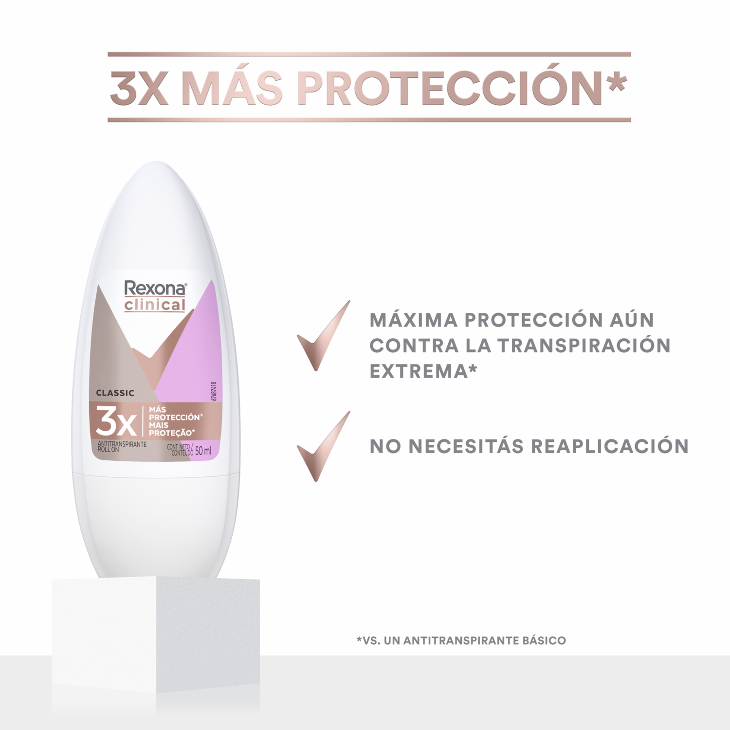 Desodorante En Roll On Para Dama Clinical Expert Classic REXONA 50 Ml
