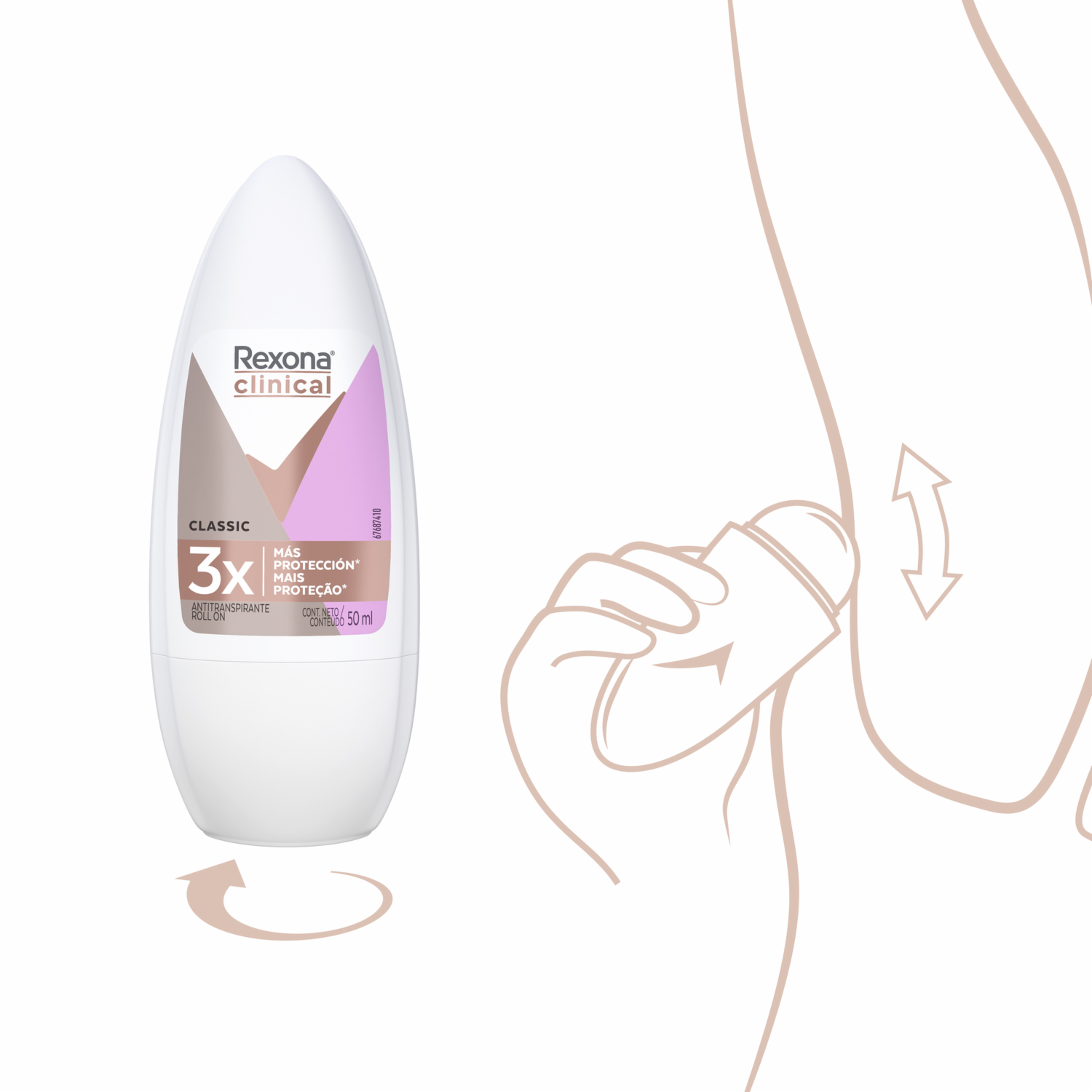 Desodorante En Roll On Para Dama Clinical Expert Classic REXONA 50 Ml