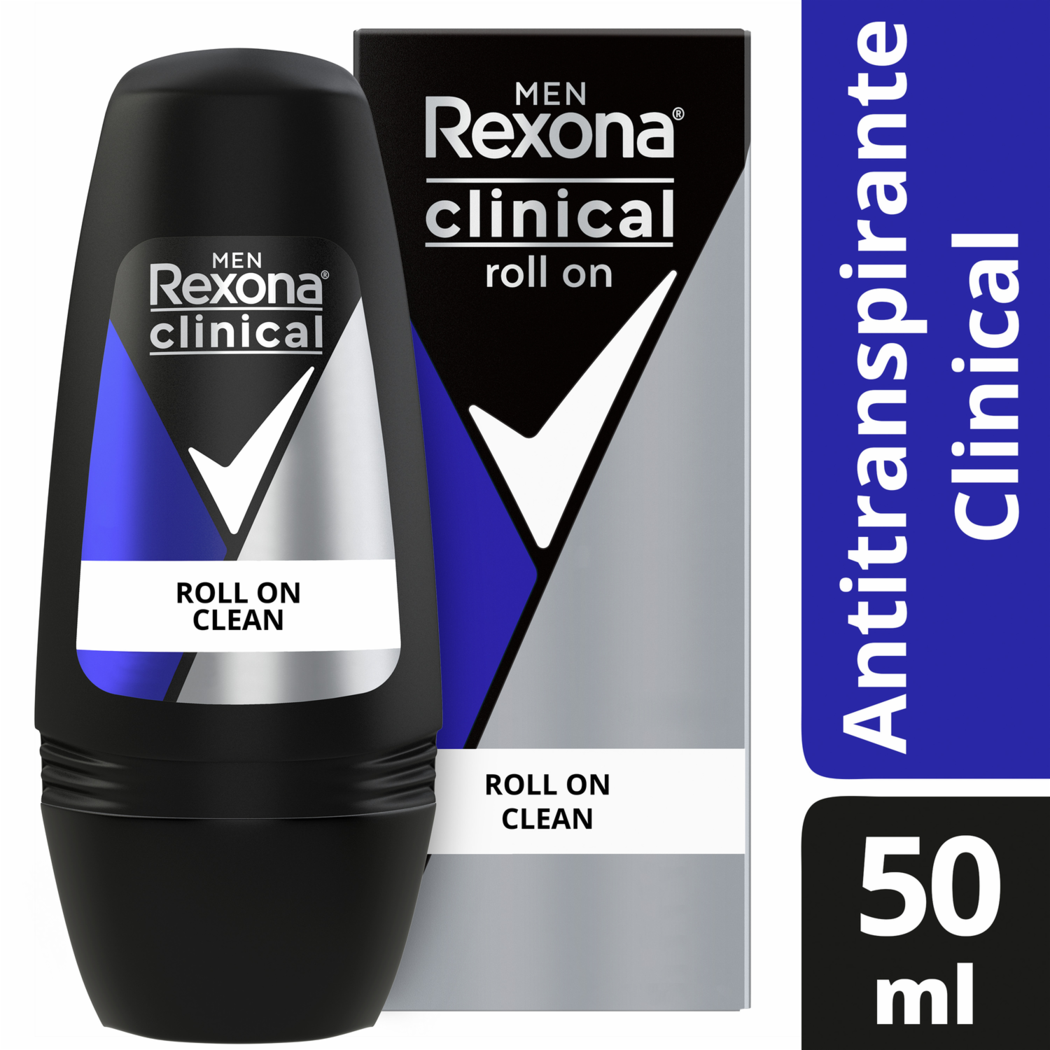 Desodorante En Roll On Para Caballero Clínical Expert Clean REXONA 50 Ml