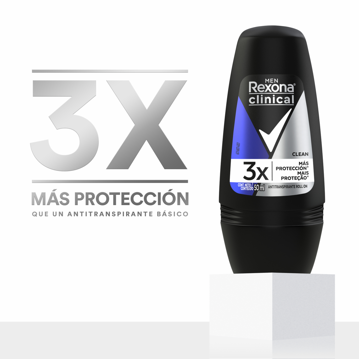 Desodorante En Roll On Para Caballero Clínical Expert Clean REXONA 50 Ml