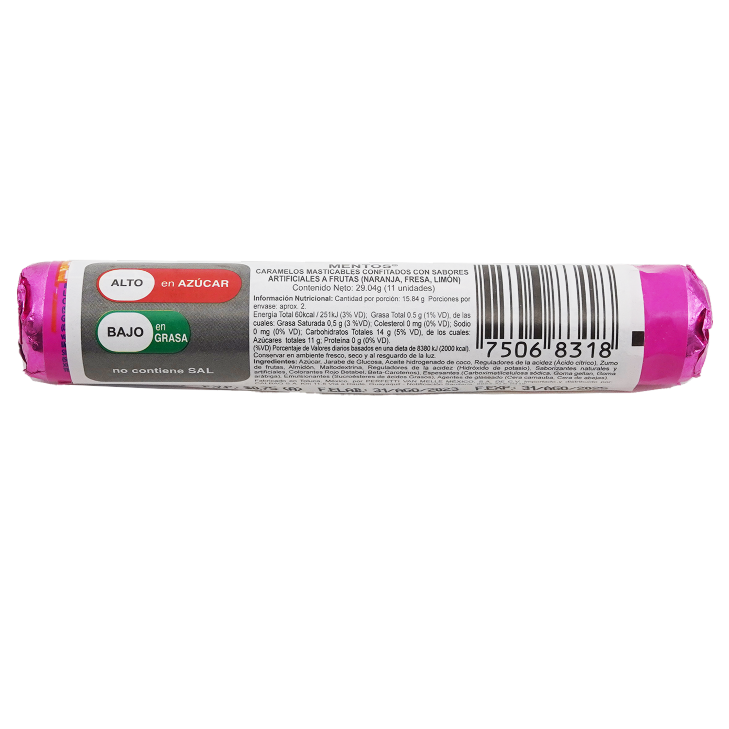 Caramelo Frutas Rollo MENTOS 29.04 G