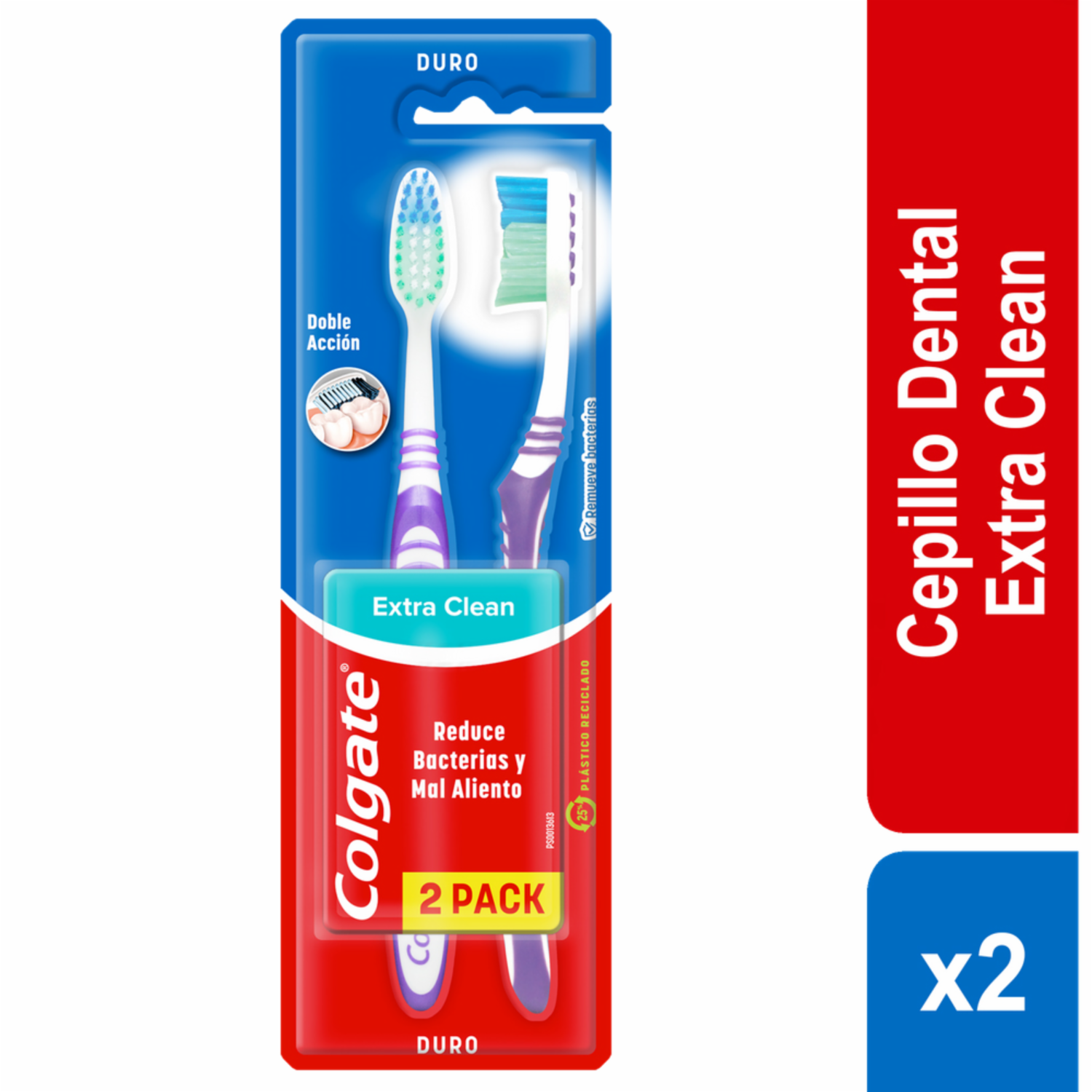 Cepillo Dental Extra Clean Cerdas Duras COLGATE 1X2 Unidades