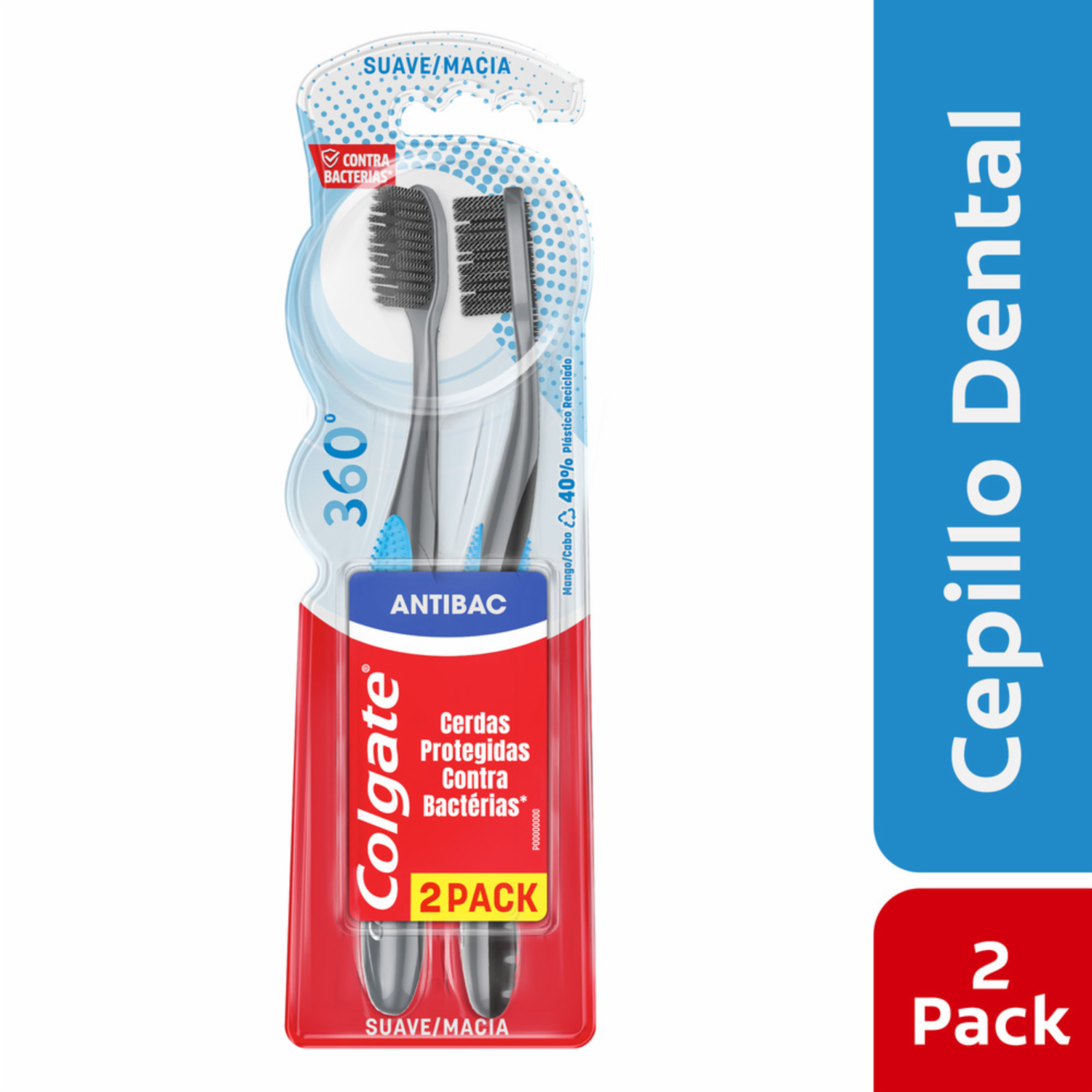 Cepillo Dental 360 Antibacterial Charcoal COLGATE Suave