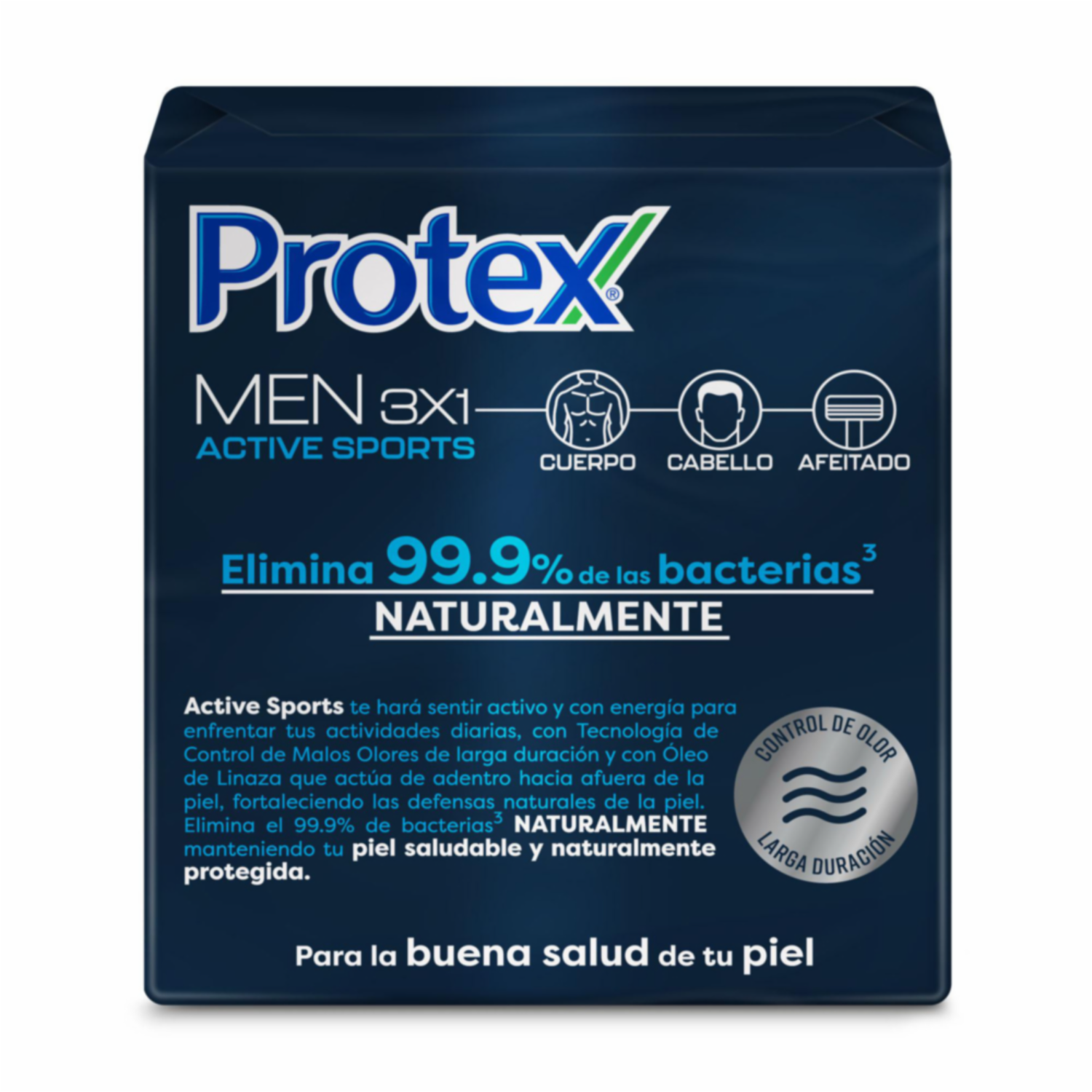 Jabón En Barra Men Active Sport Protección Antibacterial Natural PROTEX 3 X 110 G